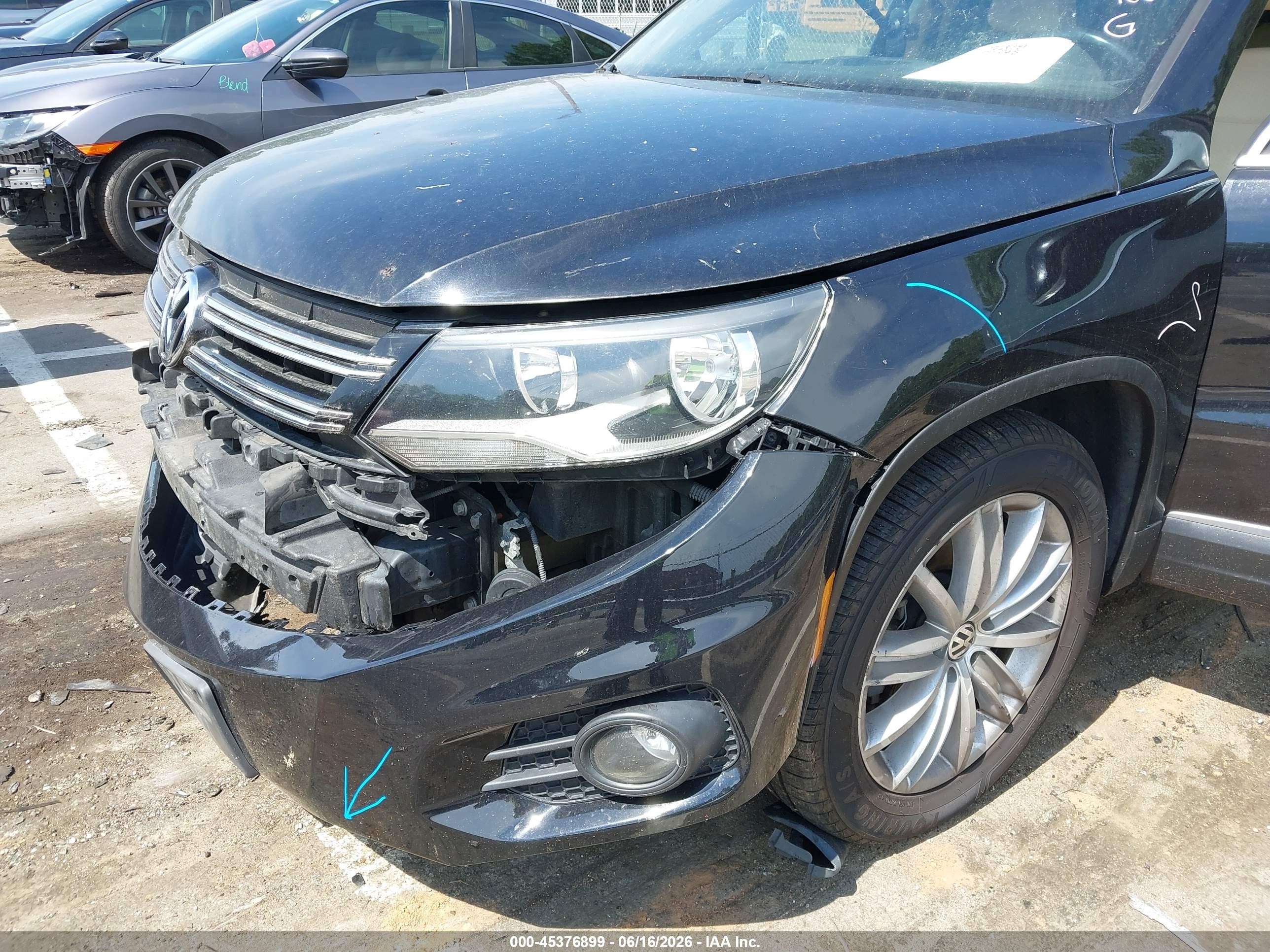 2014 Volkswagen Tiguan Sel Black vin: WVGAV3AX4EW558131