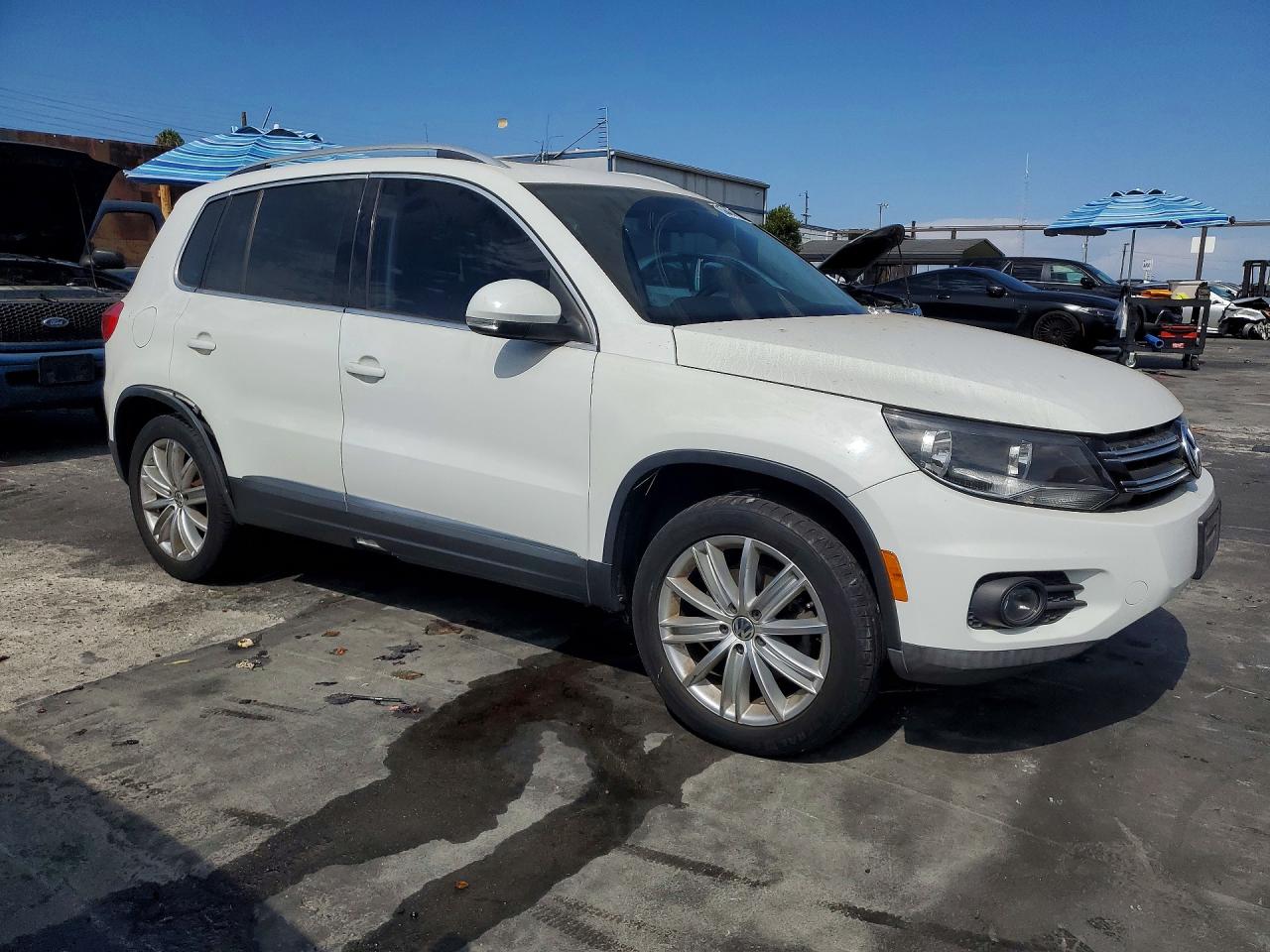 2014 Volkswagen Tiguan S White vin: WVGAV3AX4EW560199