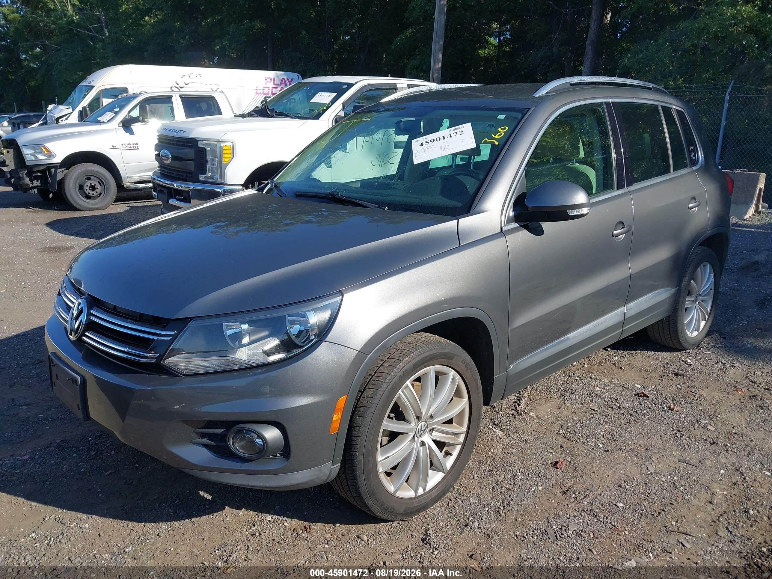 2014 Volkswagen Tiguan Se Gray vin: WVGAV3AX5EW518835