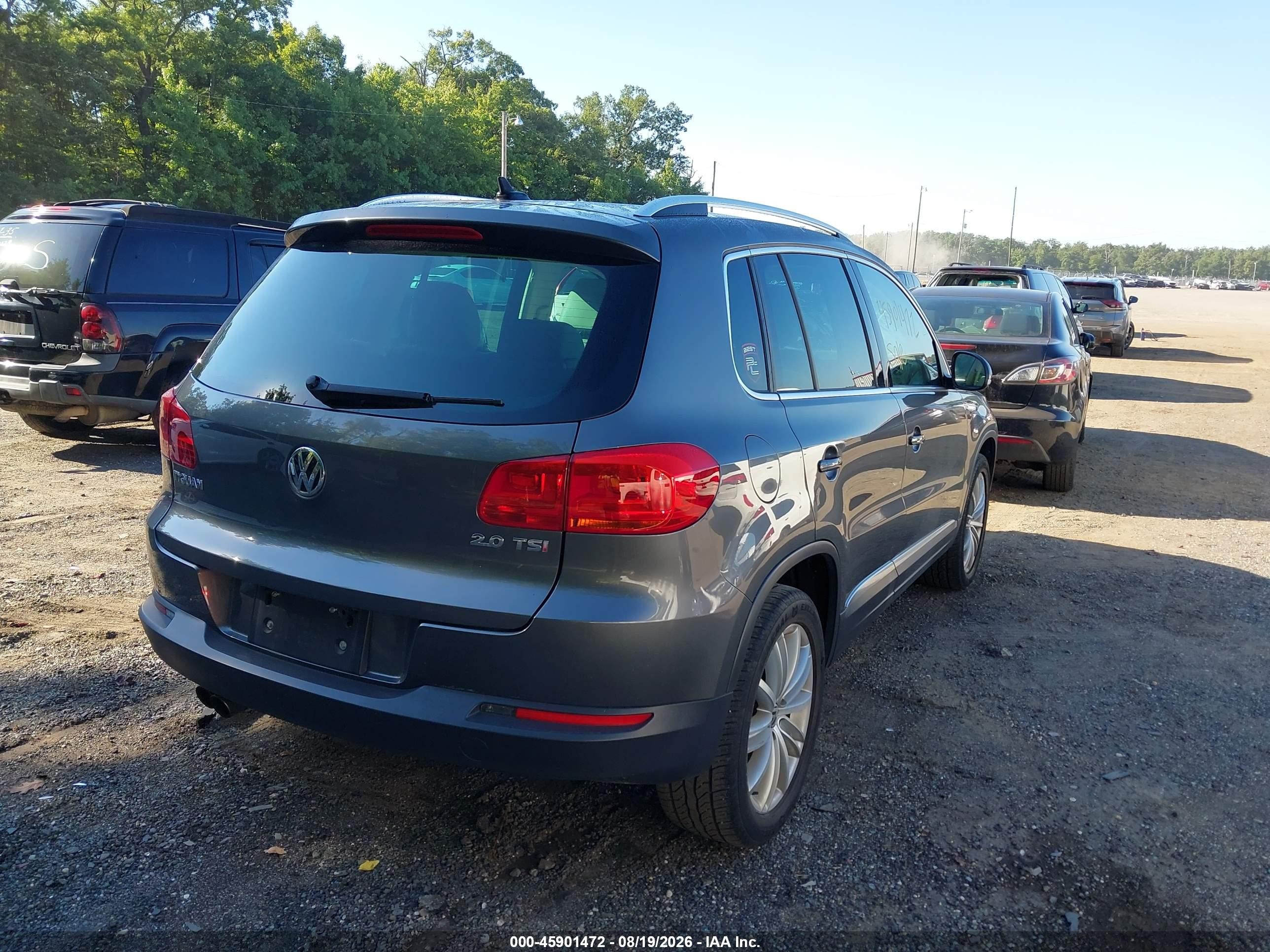 2014 Volkswagen Tiguan Se Gray vin: WVGAV3AX5EW518835