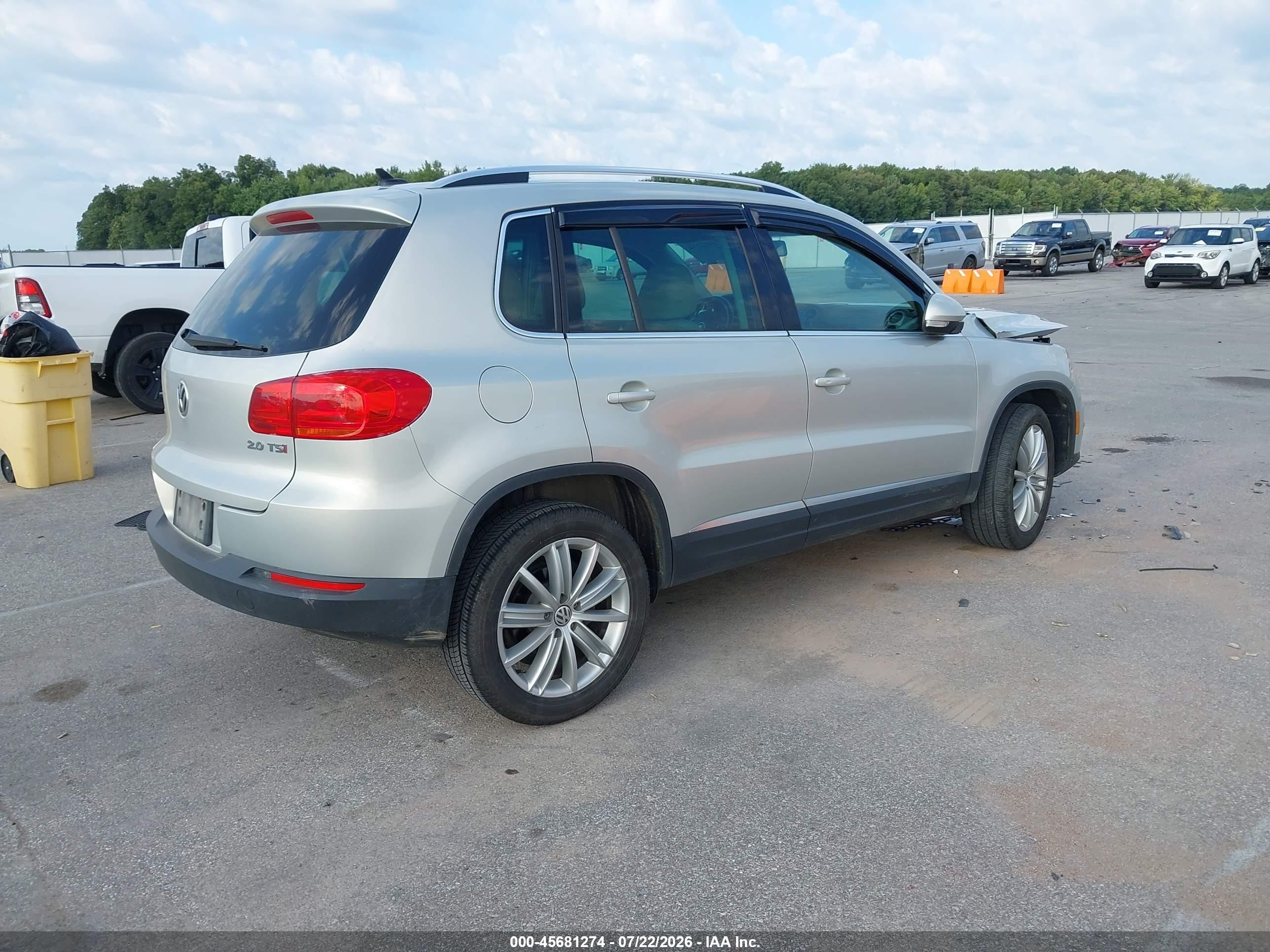 2014 Volkswagen Tiguan Se Silver vin: WVGAV3AX6EW521422