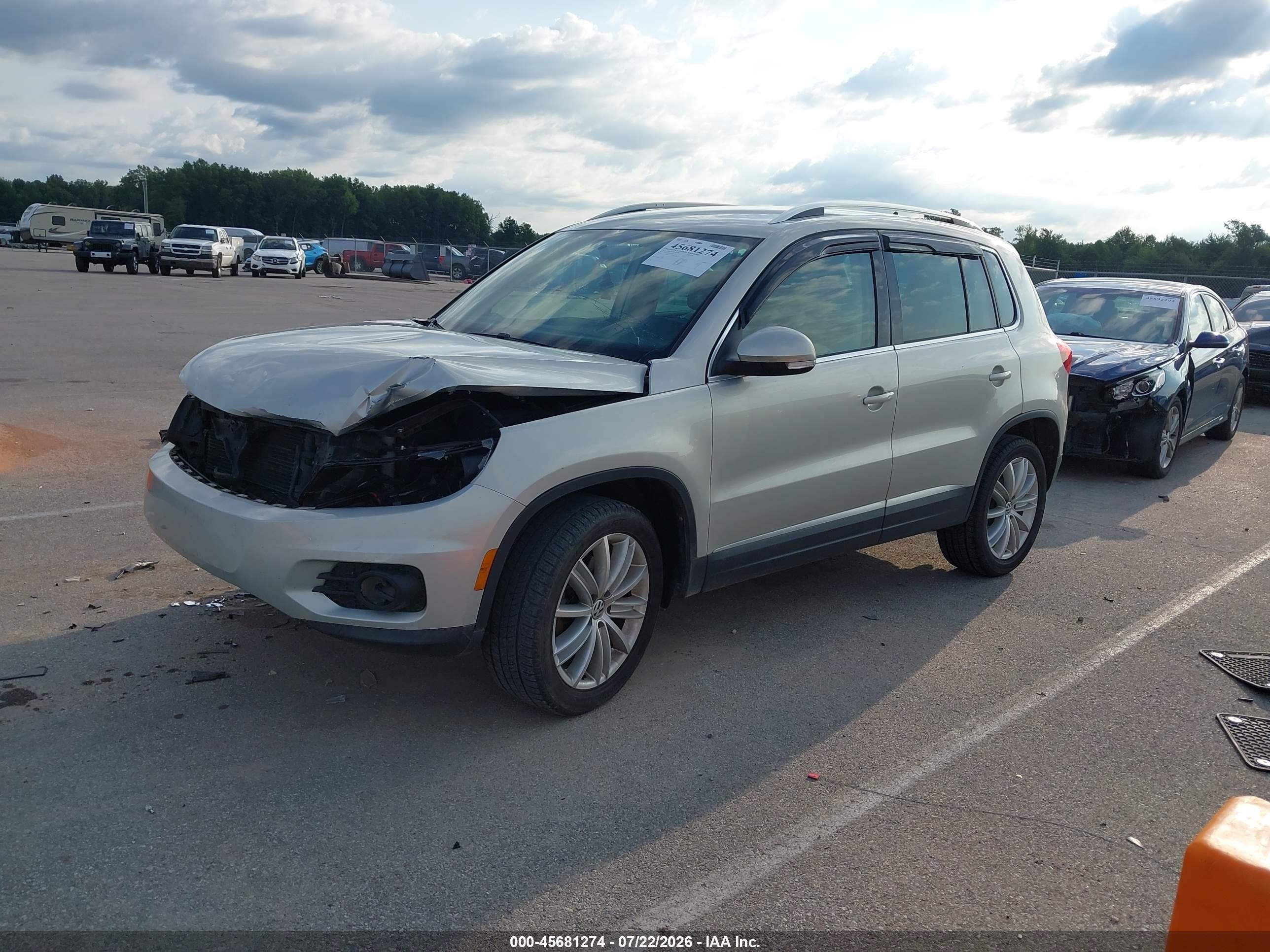 2014 Volkswagen Tiguan Se Silver vin: WVGAV3AX6EW521422
