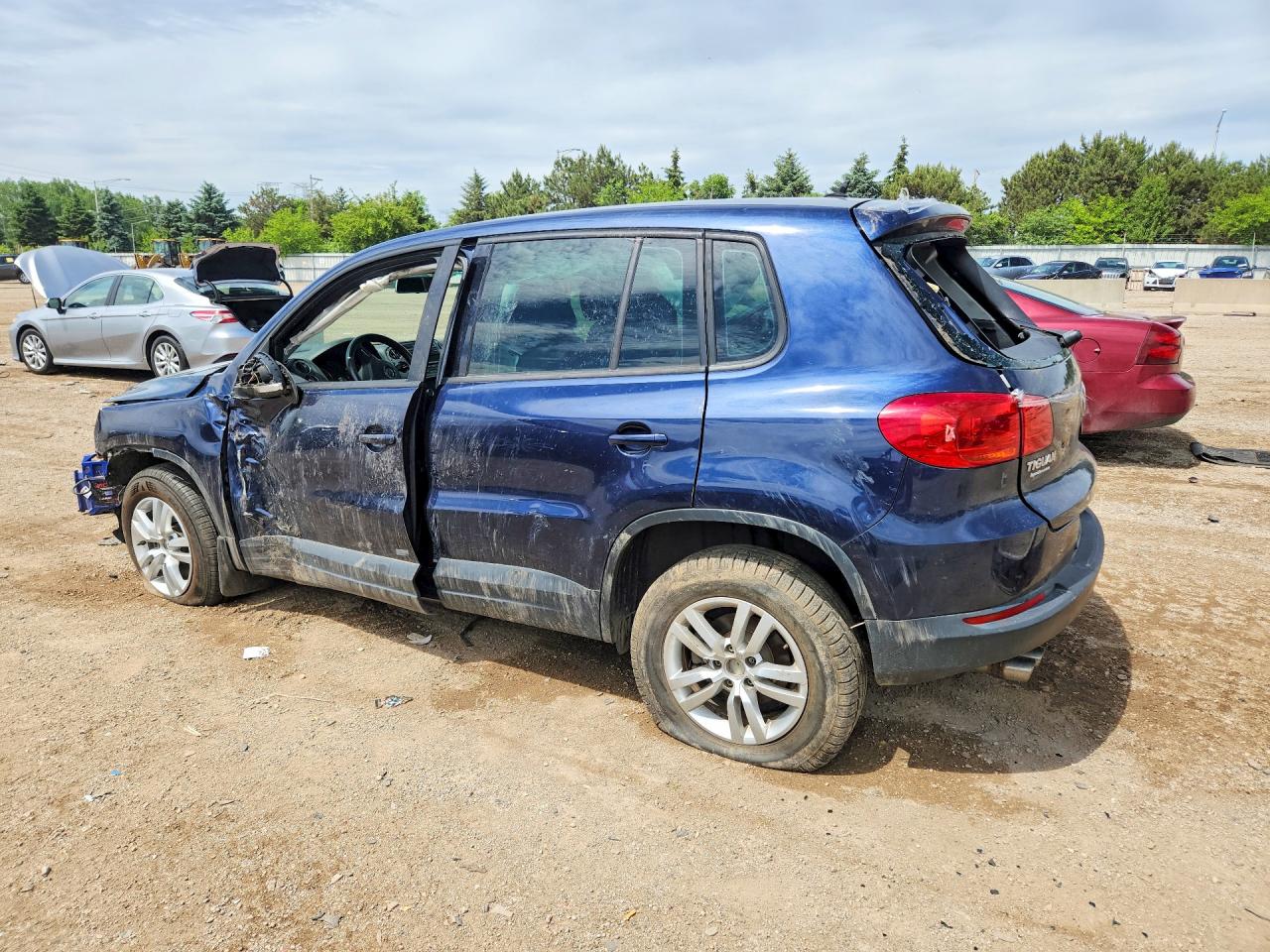 2014 Volkswagen Tiguan S/se/sel/r-line Blue vin: WVGAV3AX6EW548250
