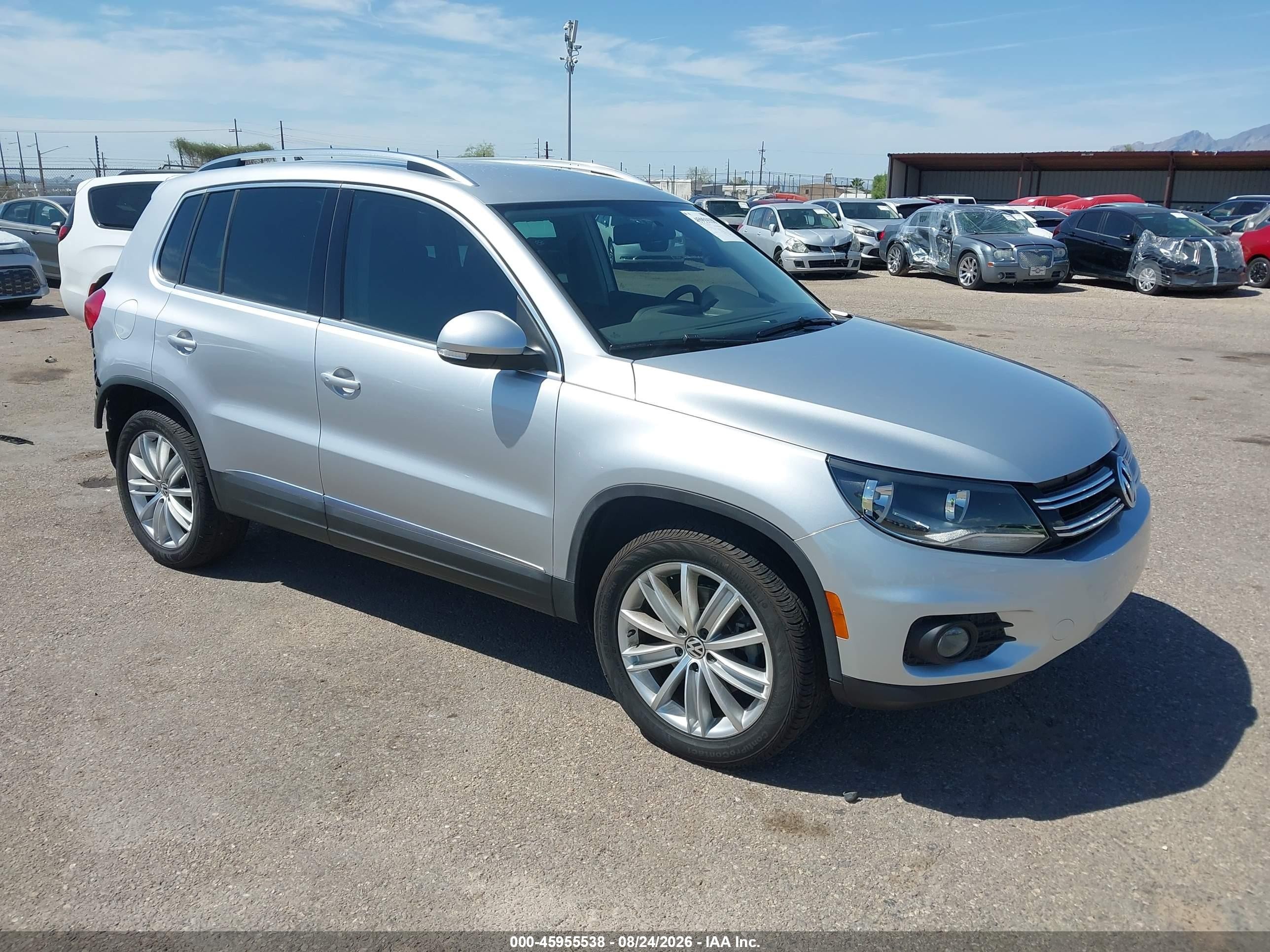 2014 Volkswagen Tiguan Se Серебряный vin: WVGAV3AX6EW562892