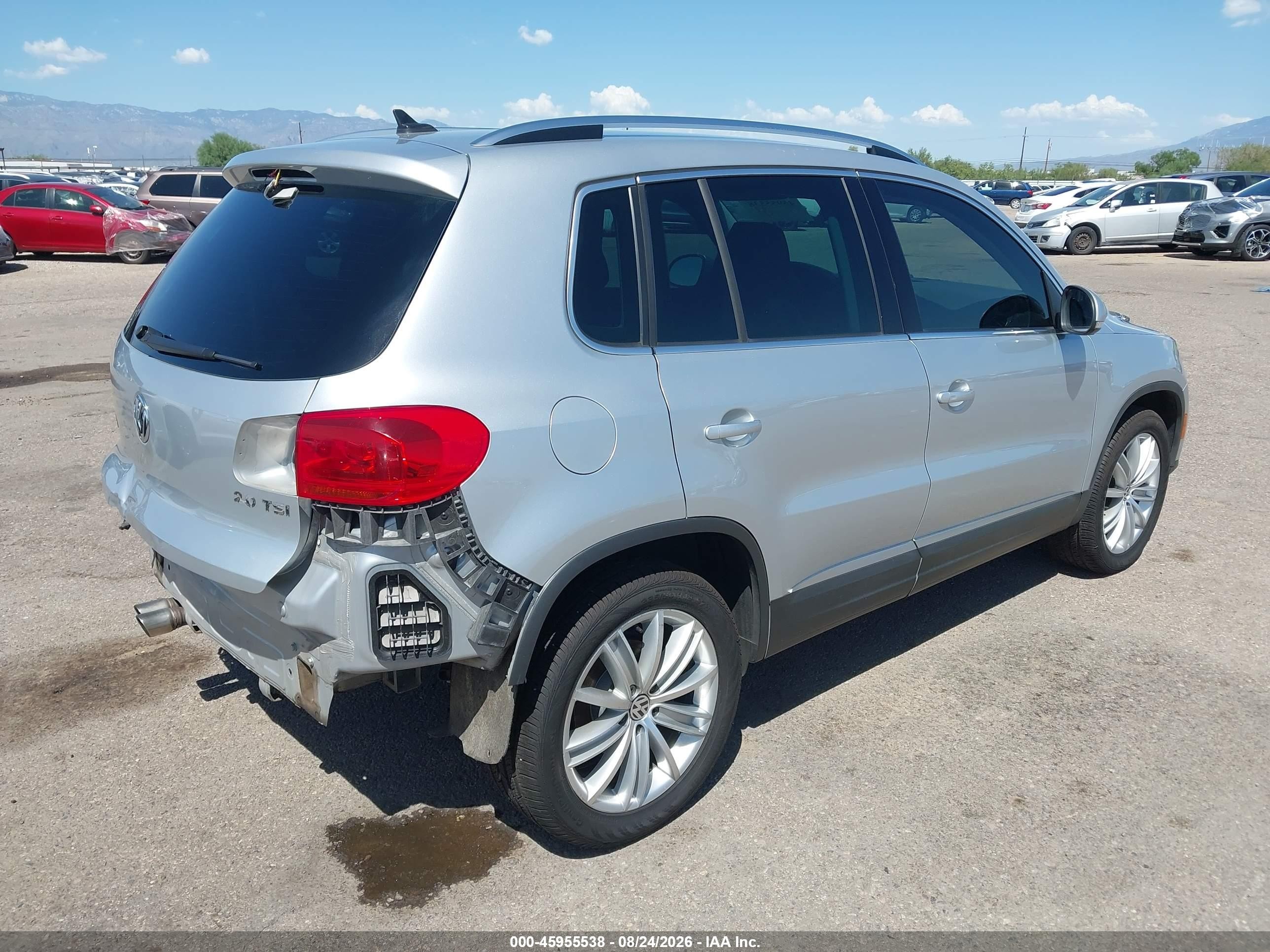 2014 Volkswagen Tiguan Se Серебряный vin: WVGAV3AX6EW562892