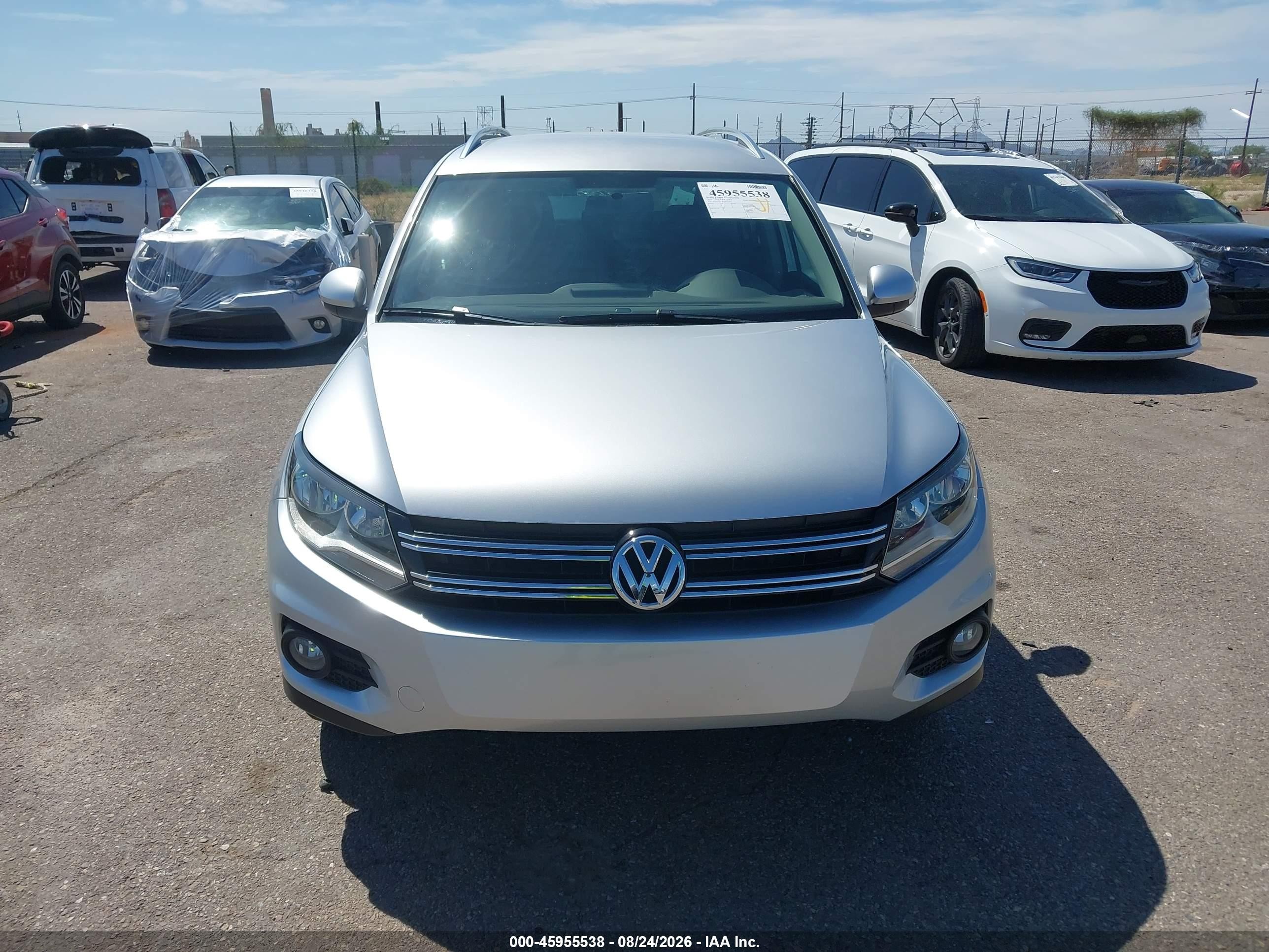 2014 Volkswagen Tiguan Se Серебряный vin: WVGAV3AX6EW562892
