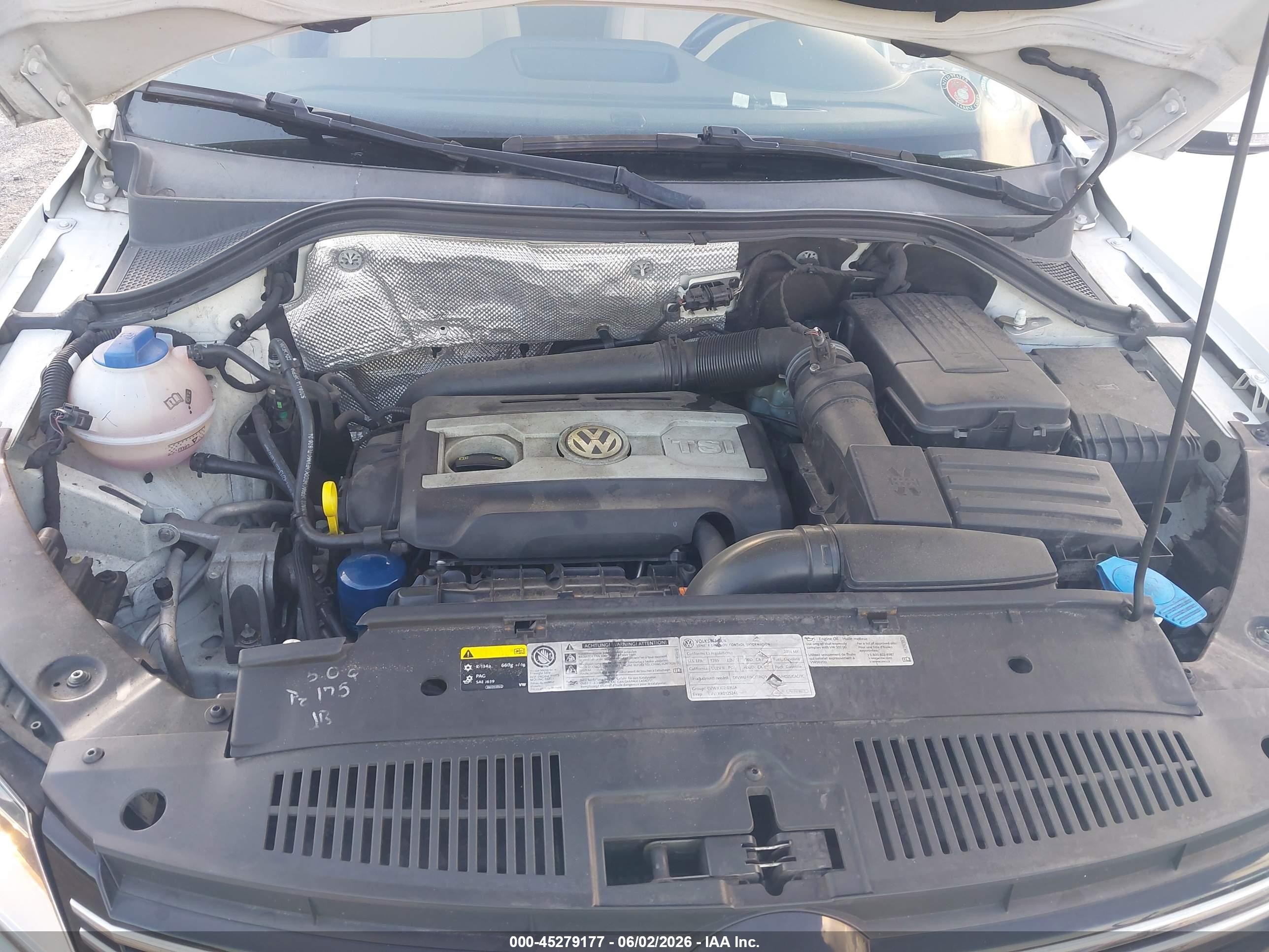2014 Volkswagen Tiguan Se Белый vin: WVGAV3AX6EW572824