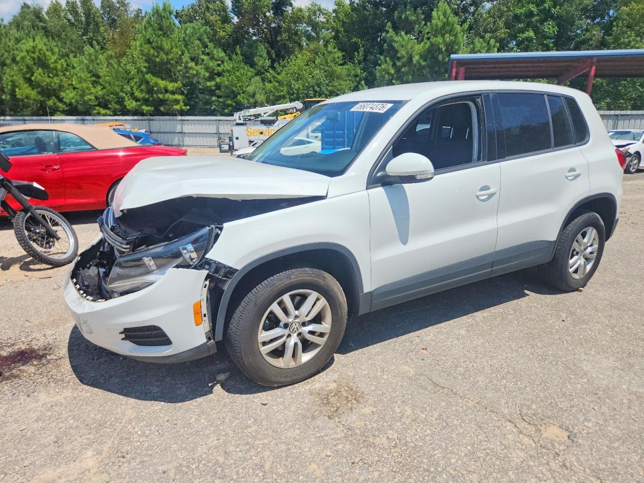 2014 Volkswagen Tiguan S White vin: WVGAV3AX6EW625795