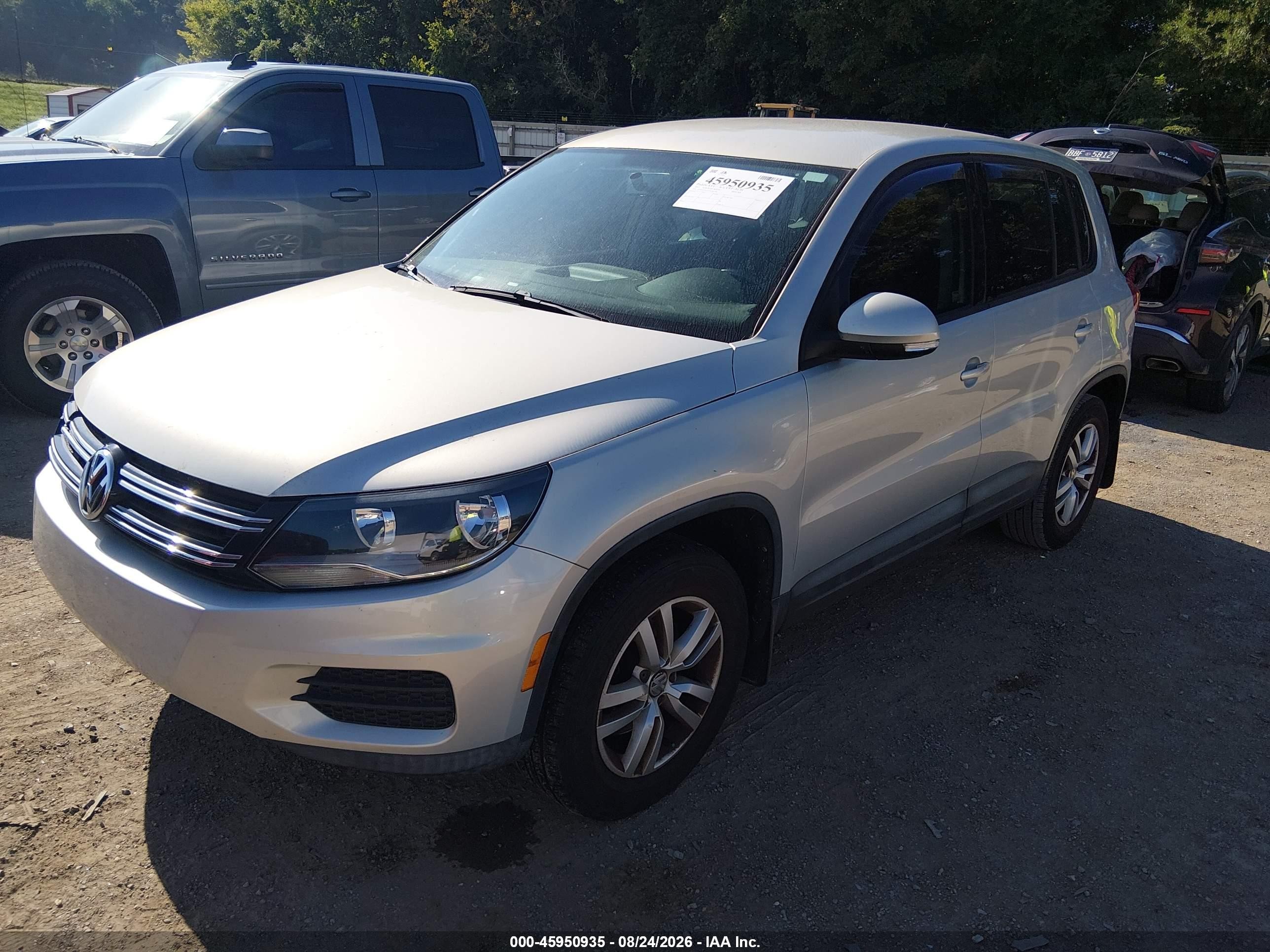 2013 Volkswagen Tiguan S Silver vin: WVGAV3AX7DW562740