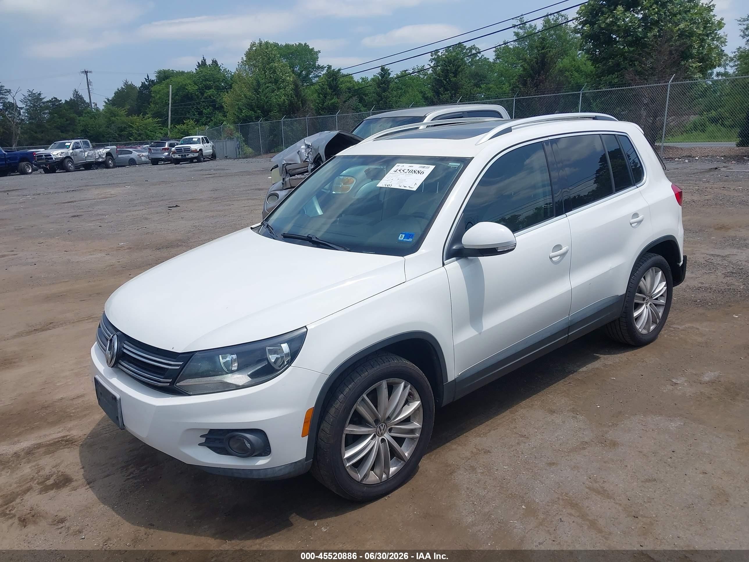 2013 Volkswagen Tiguan Se White vin: WVGAV3AX7DW563015