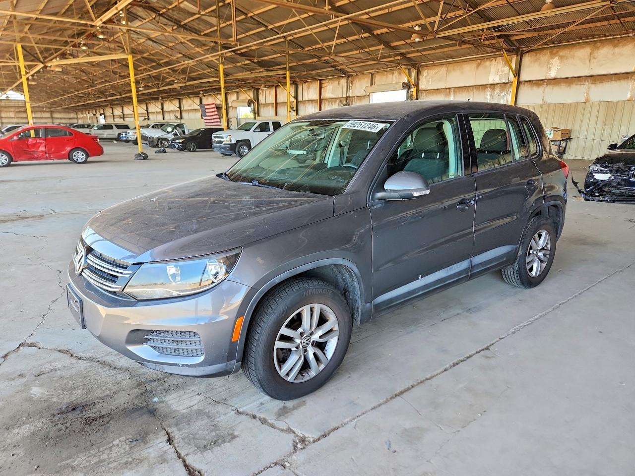 2014 Volkswagen Tiguan S Gray vin: WVGAV3AX7EW509702