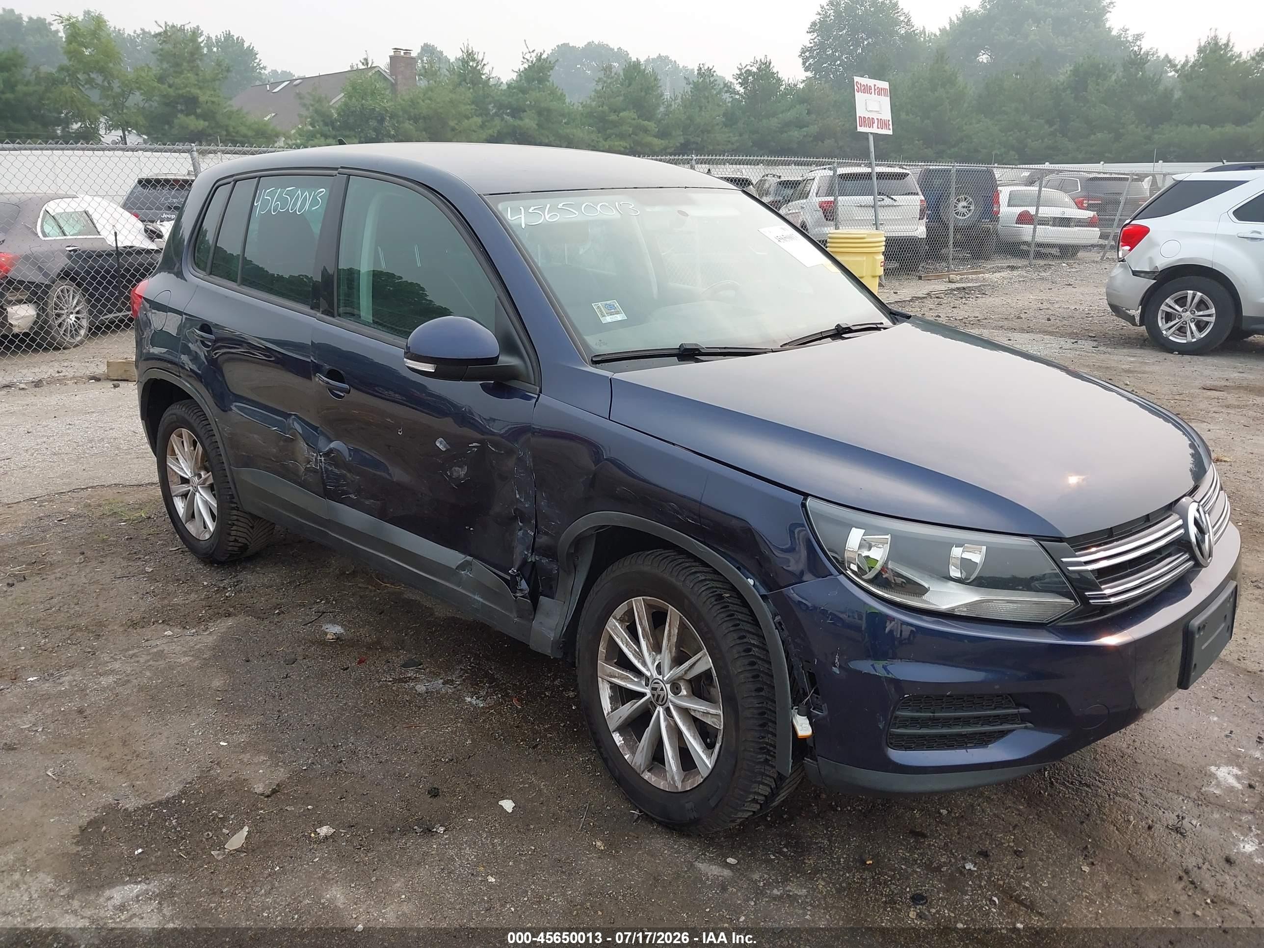 2014 Volkswagen Tiguan Se Navy vin: WVGAV3AX7EW519372