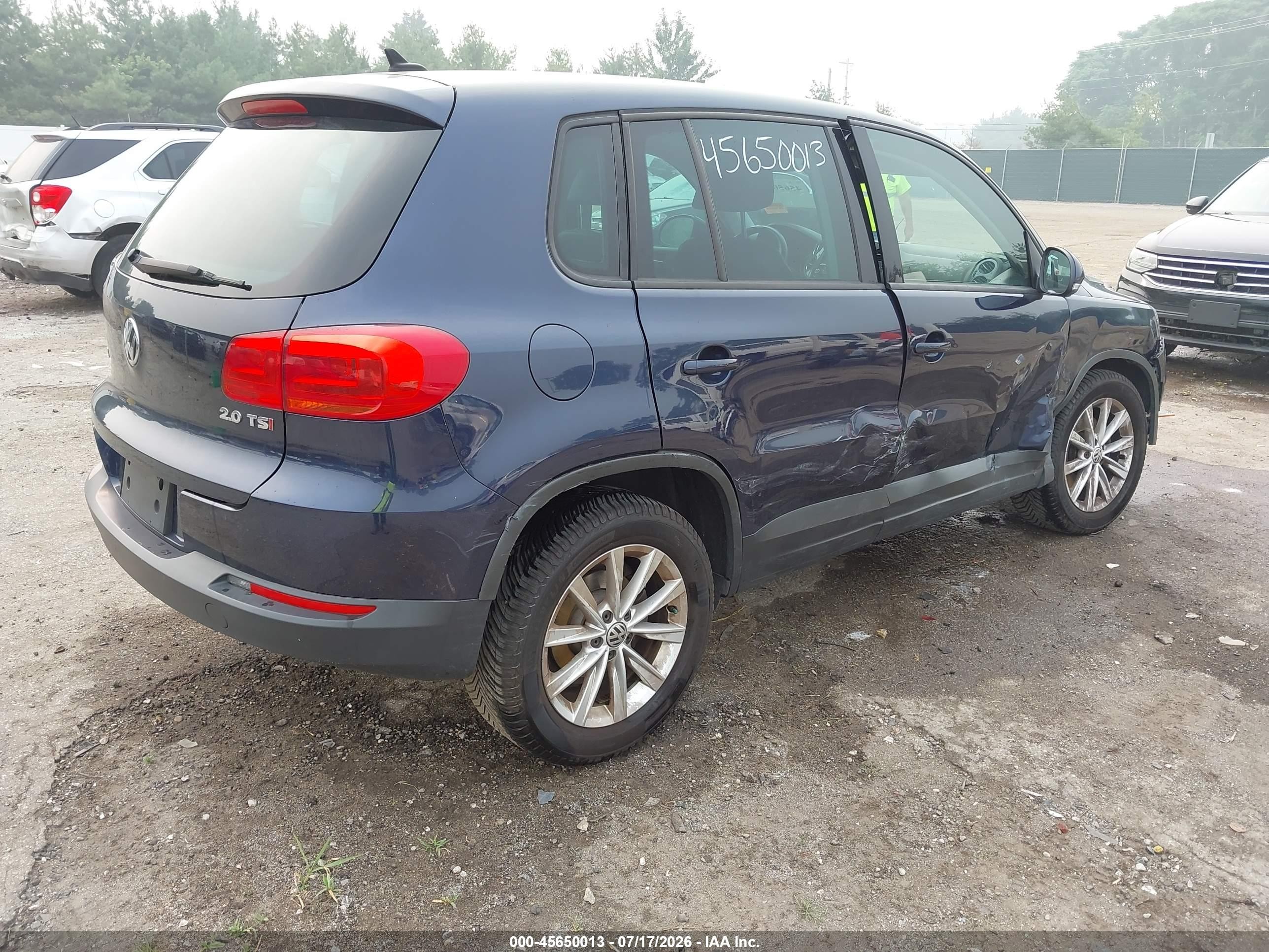 2014 Volkswagen Tiguan Se Navy vin: WVGAV3AX7EW519372
