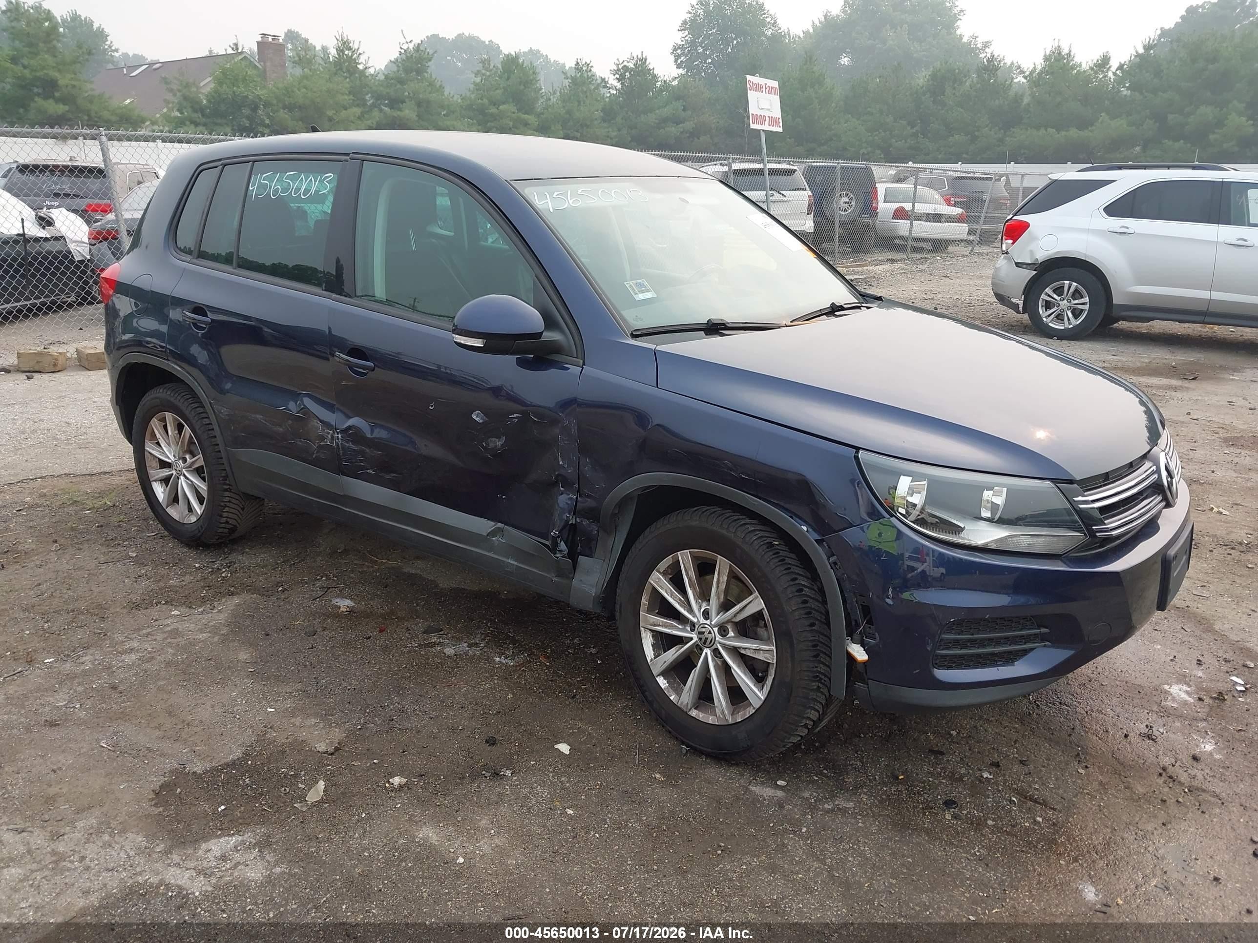 2014 Volkswagen Tiguan Se Navy vin: WVGAV3AX7EW519372
