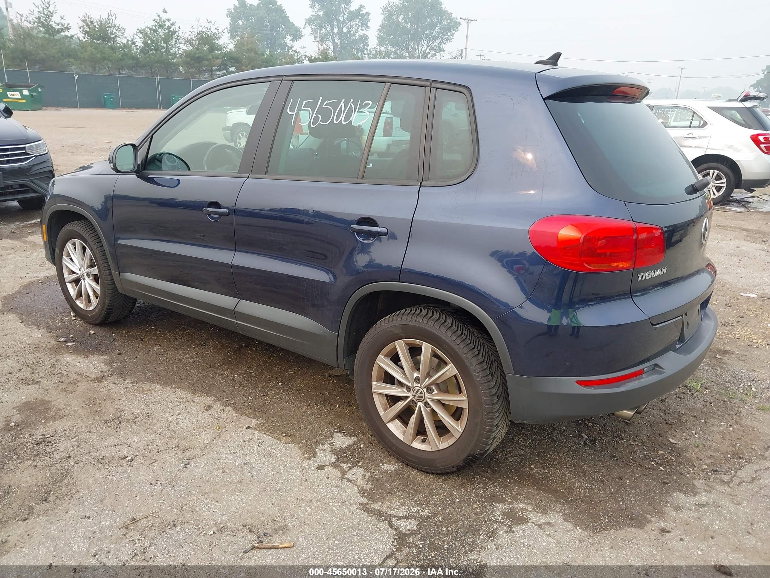 2014 Volkswagen Tiguan Se Navy vin: WVGAV3AX7EW519372