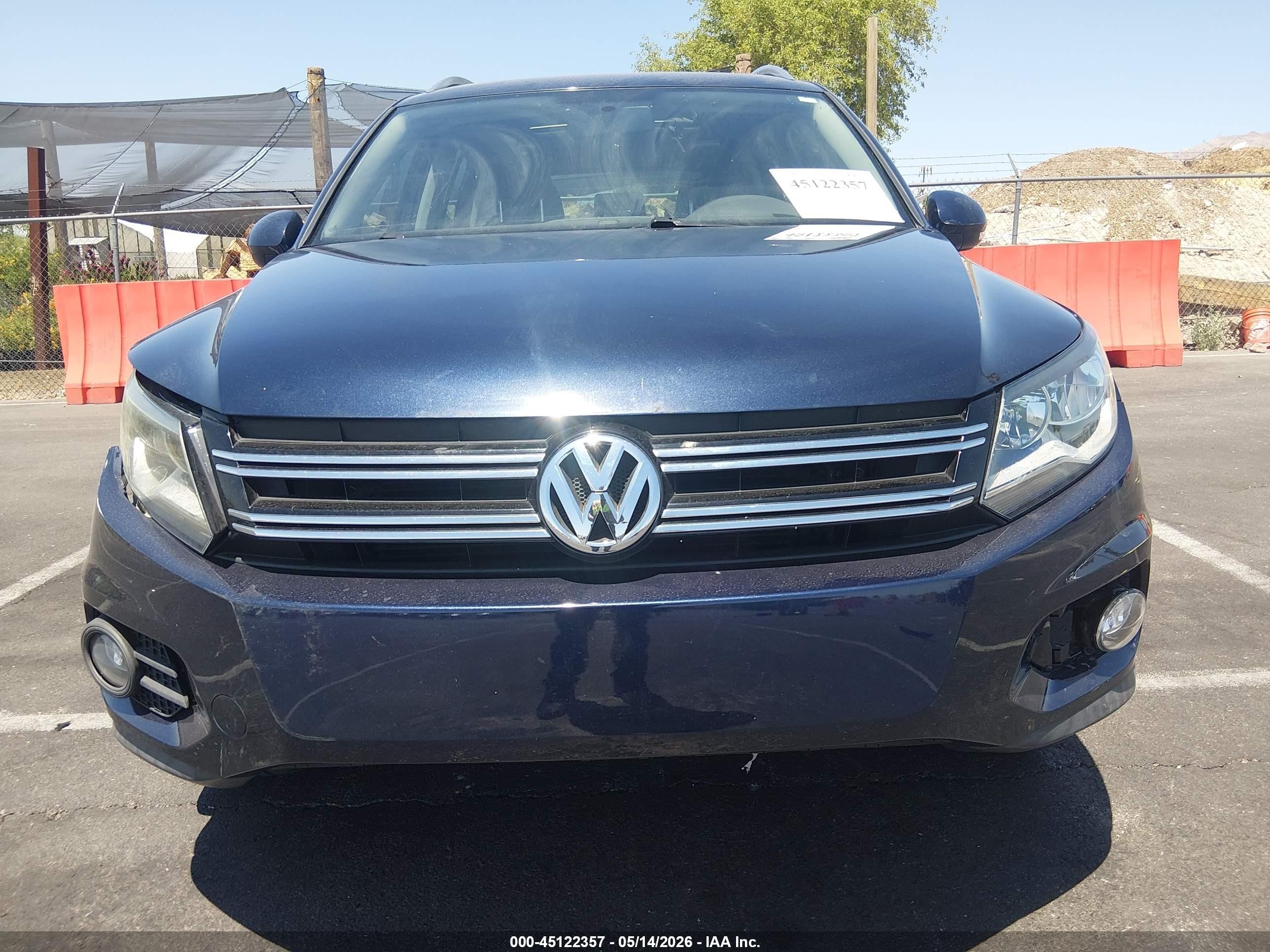 2014 Volkswagen Tiguan Sel Blue vin: WVGAV3AX7EW559659