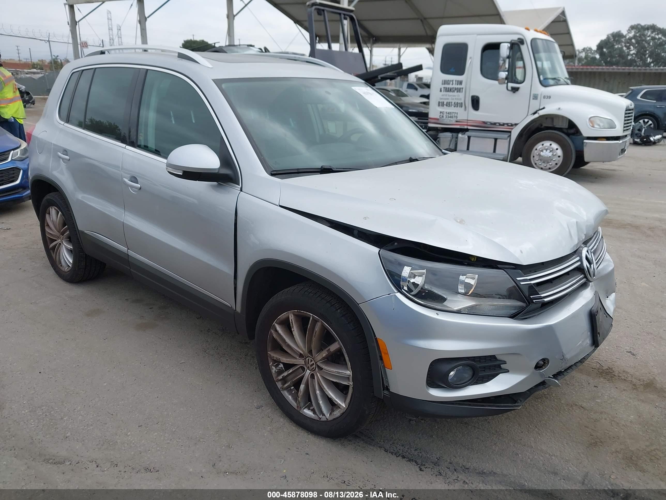 2014 Volkswagen Tiguan Sel Серебряный vin: WVGAV3AX7EW591723