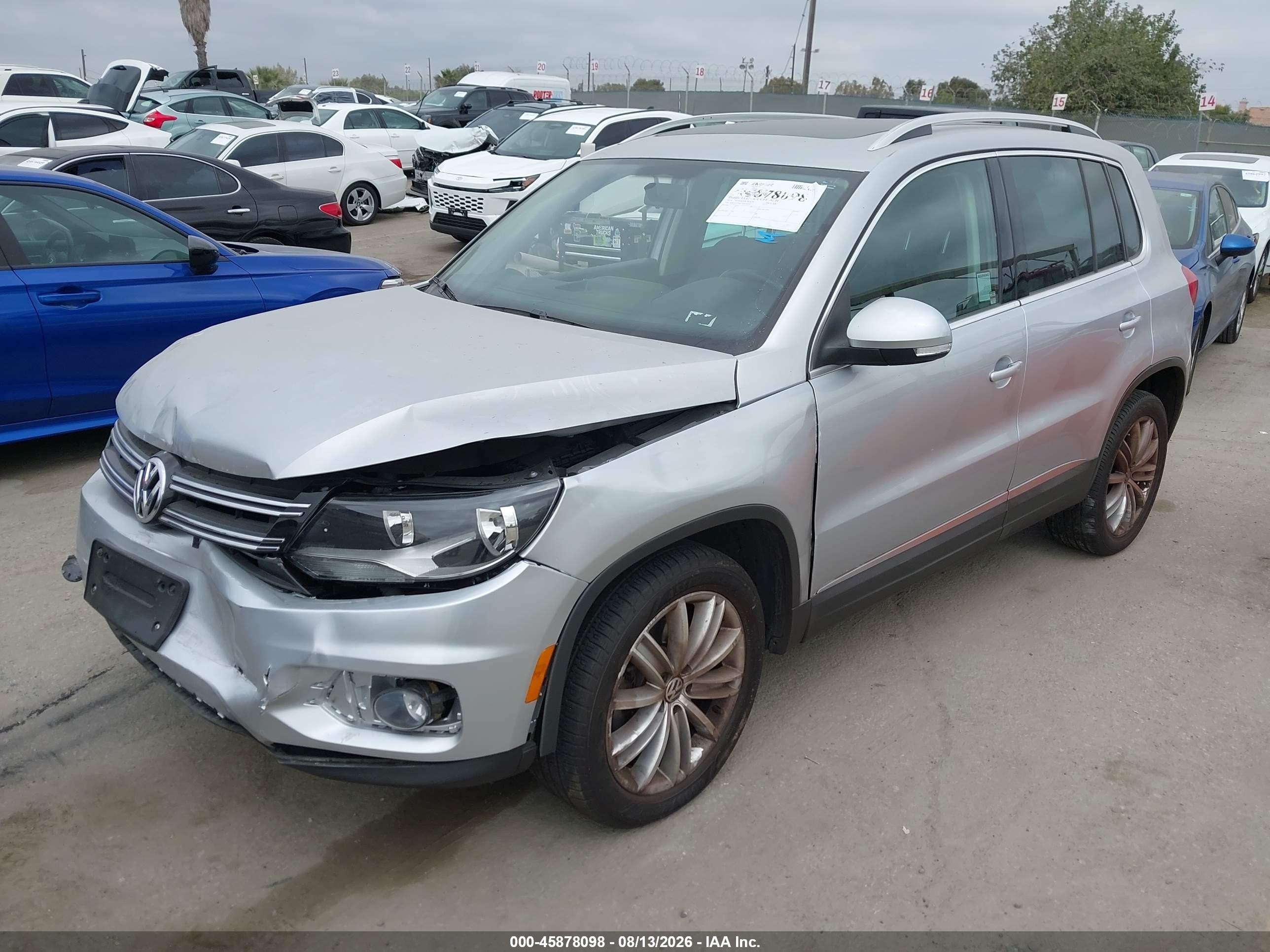 2014 Volkswagen Tiguan Sel Silver vin: WVGAV3AX7EW591723