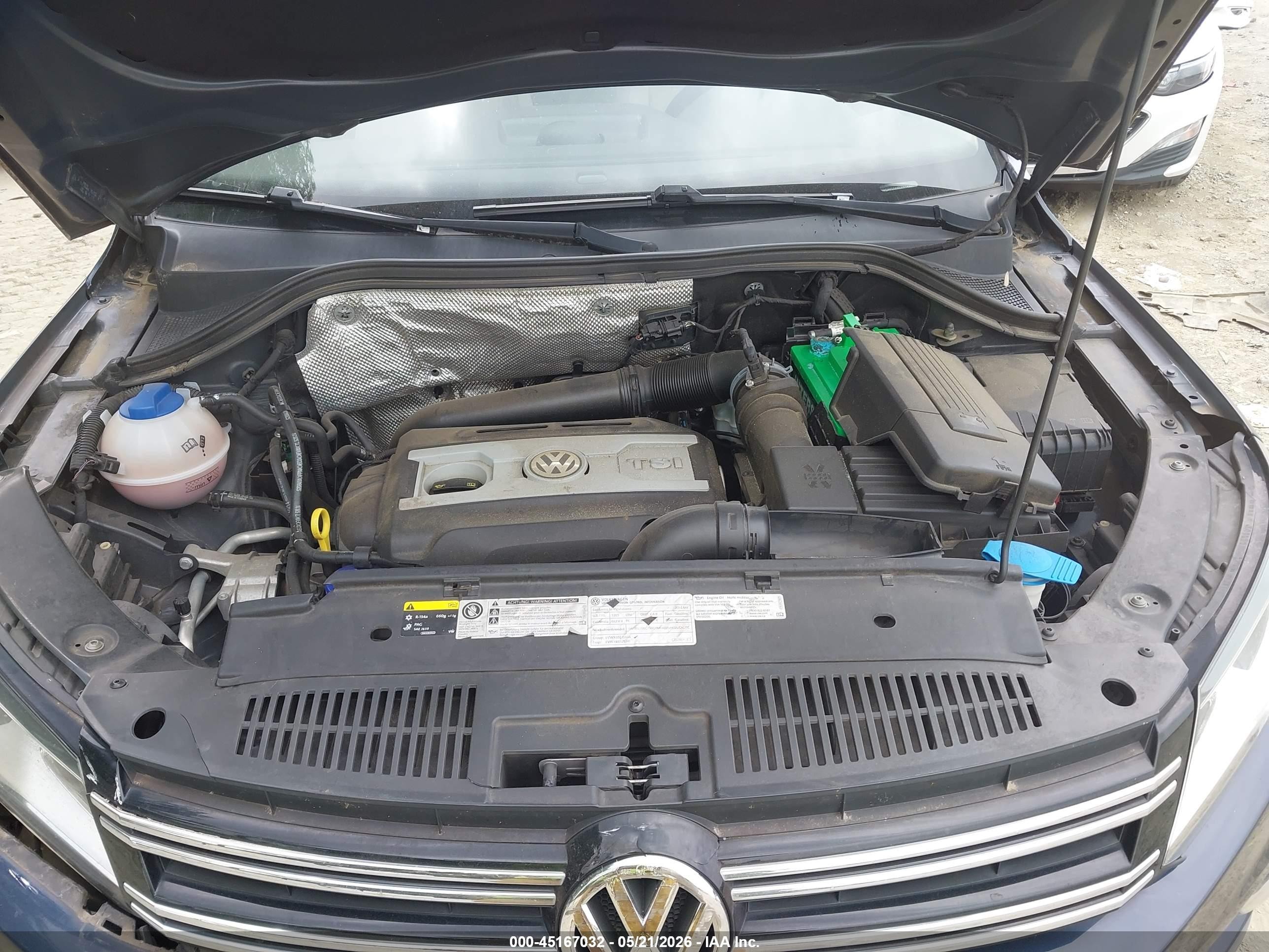 2014 Volkswagen Tiguan Se Blue vin: WVGAV3AX8EW624325