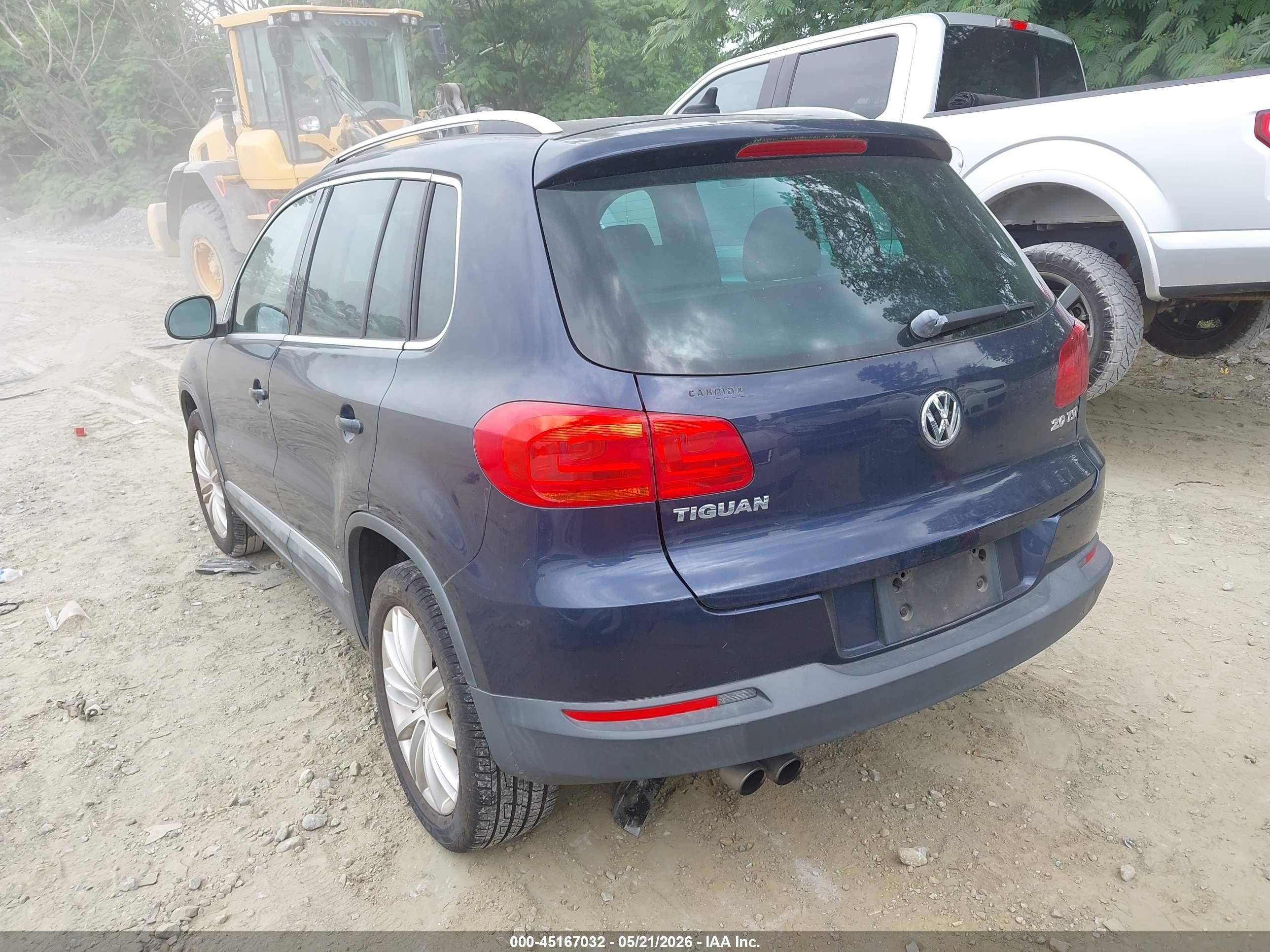 2014 Volkswagen Tiguan Se Blue vin: WVGAV3AX8EW624325