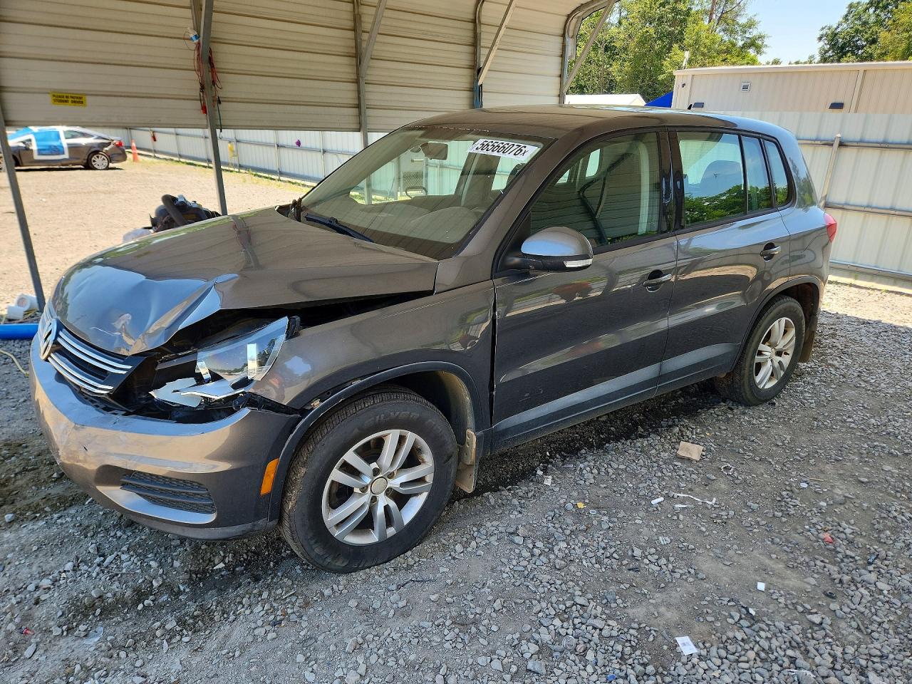 2014 Volkswagen Tiguan S Gray vin: WVGAV3AX8EW625118