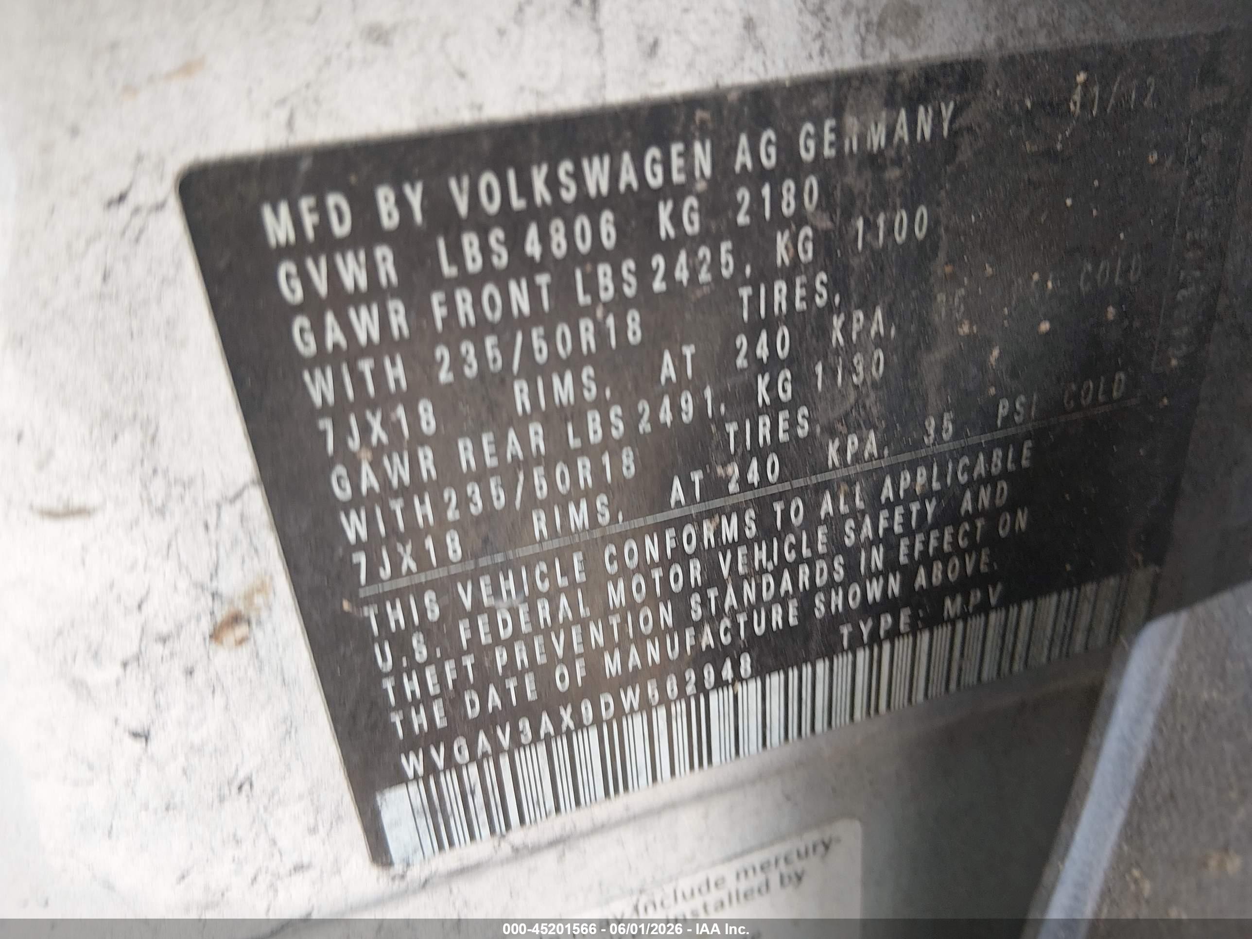 2013 Volkswagen Tiguan Se Silver vin: WVGAV3AX9DW562948