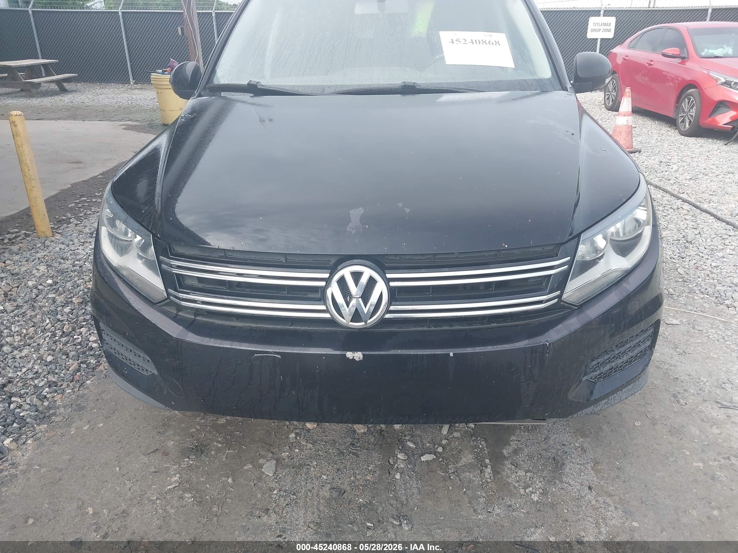 2013 Volkswagen Tiguan S Black vin: WVGAV3AX9DW609976