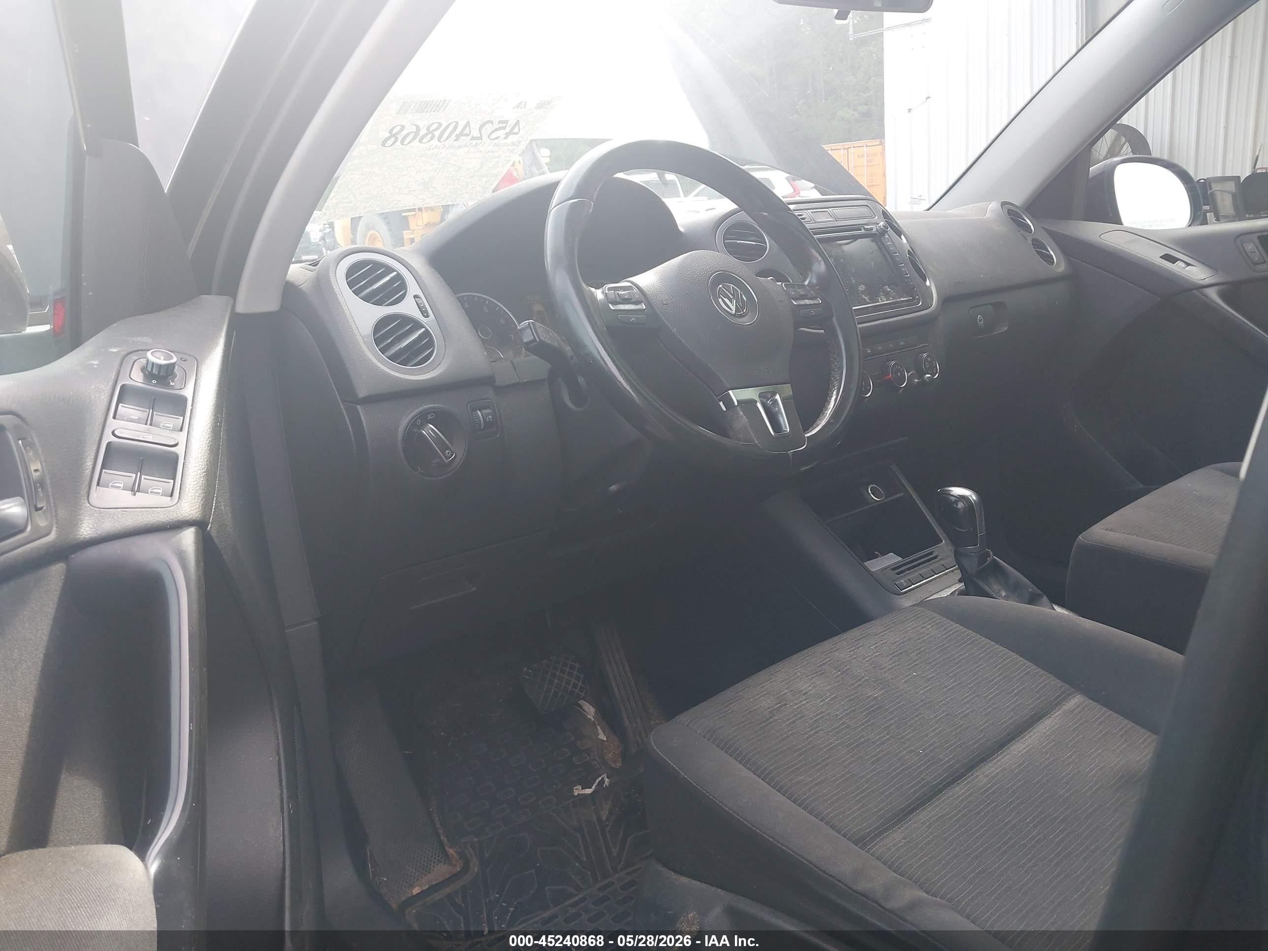 2013 Volkswagen Tiguan S Black vin: WVGAV3AX9DW609976