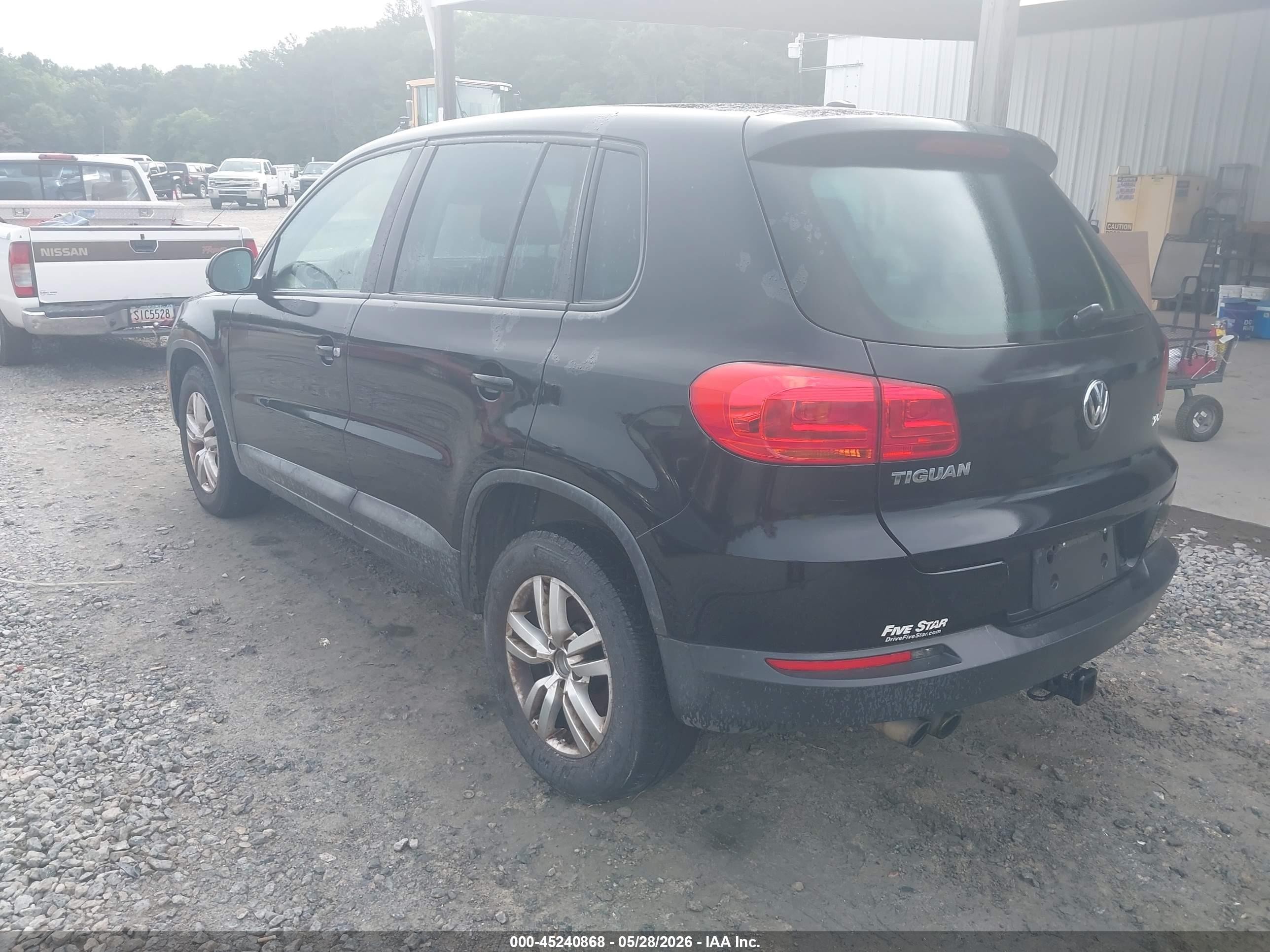 2013 Volkswagen Tiguan S Black vin: WVGAV3AX9DW609976