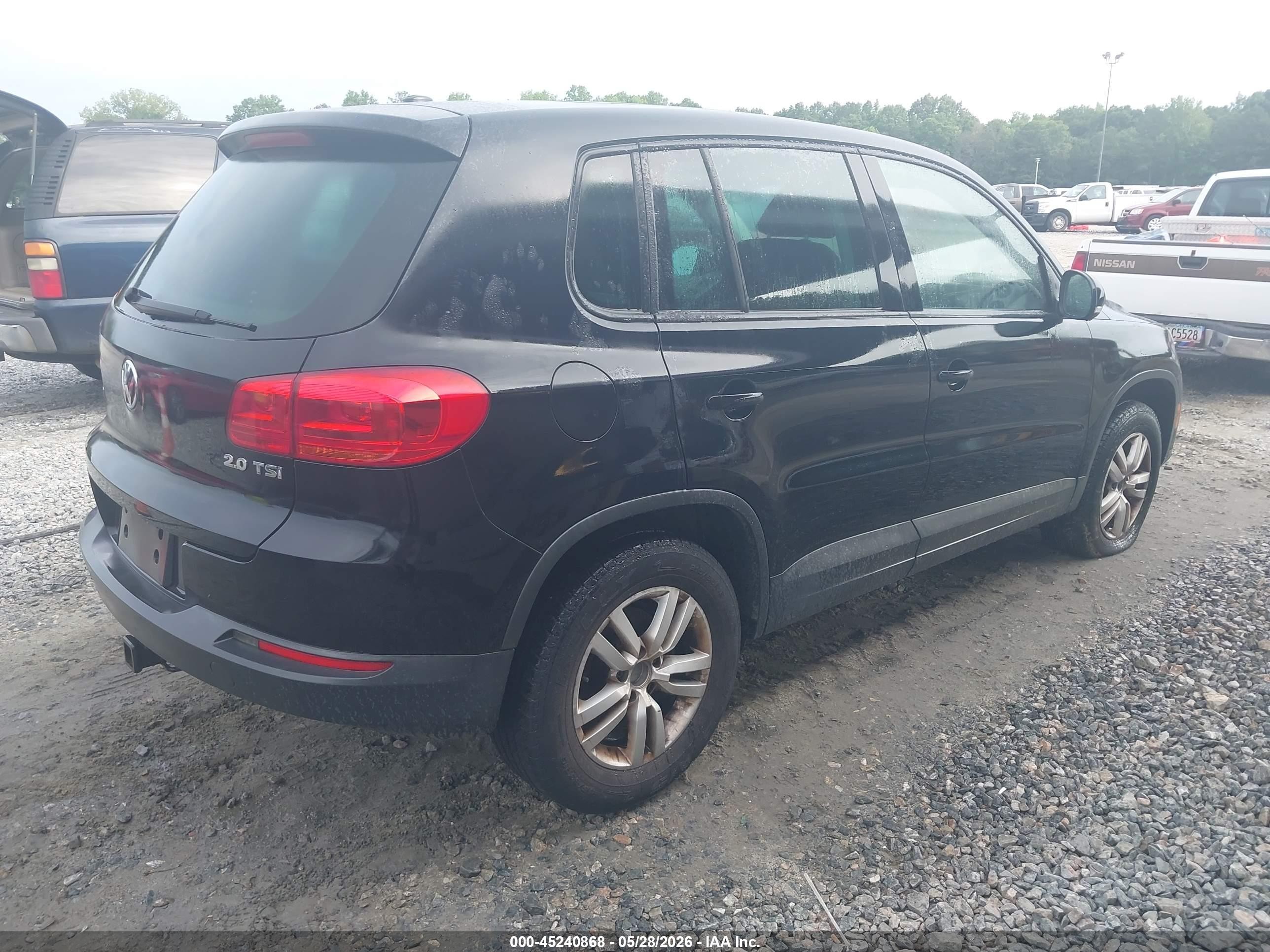 2013 Volkswagen Tiguan S Black vin: WVGAV3AX9DW609976