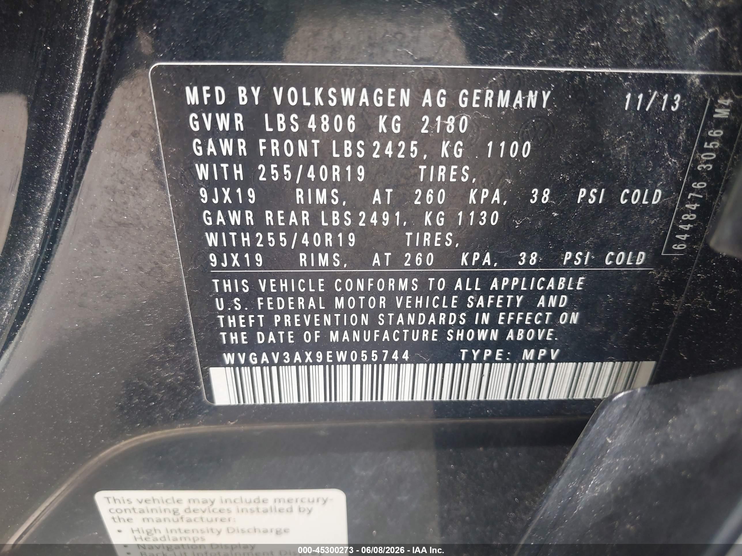 2014 Volkswagen Tiguan R-line Черный vin: WVGAV3AX9EW055744