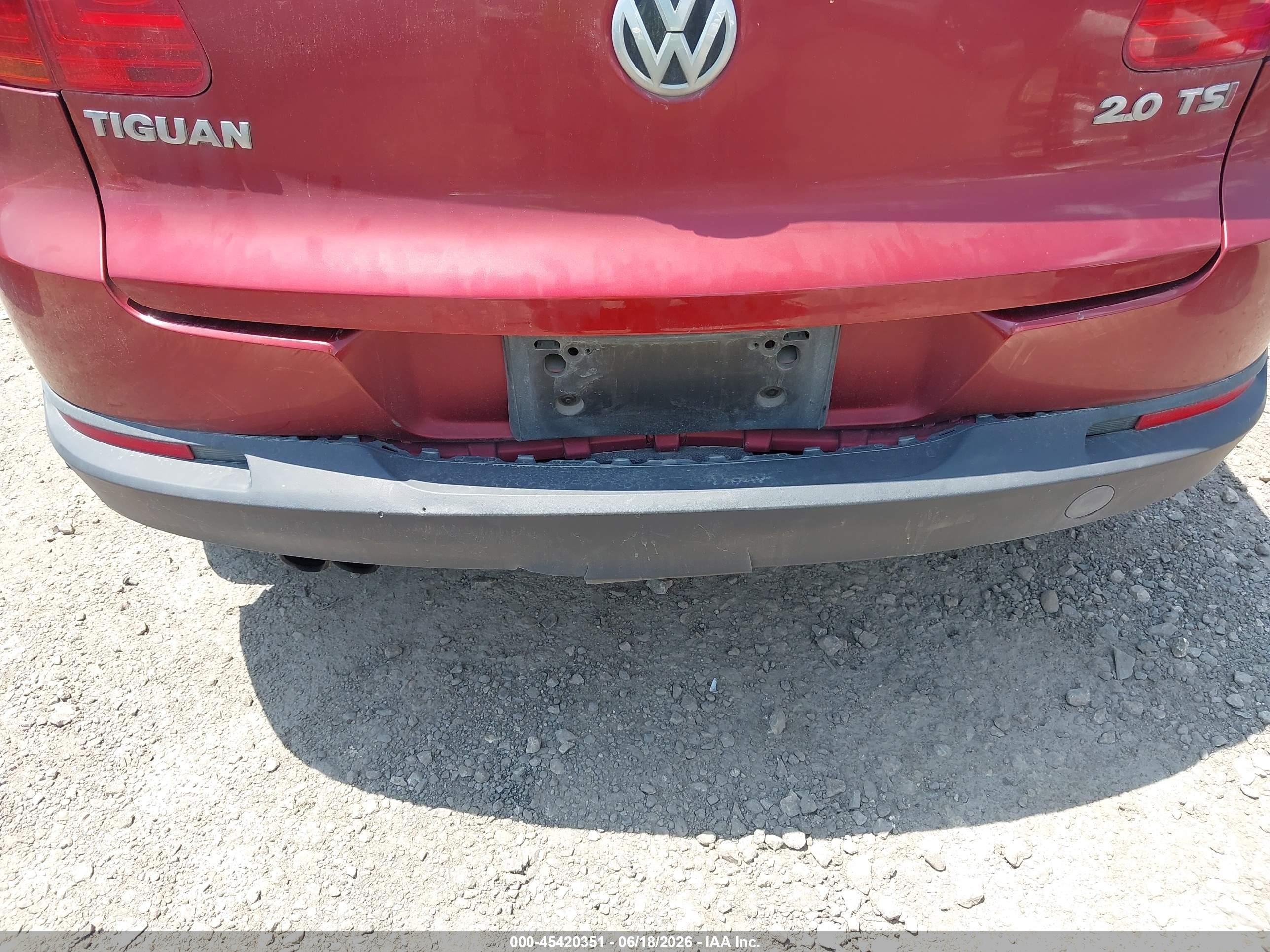 2014 Volkswagen Tiguan Se Maroon vin: WVGAV3AX9EW108569