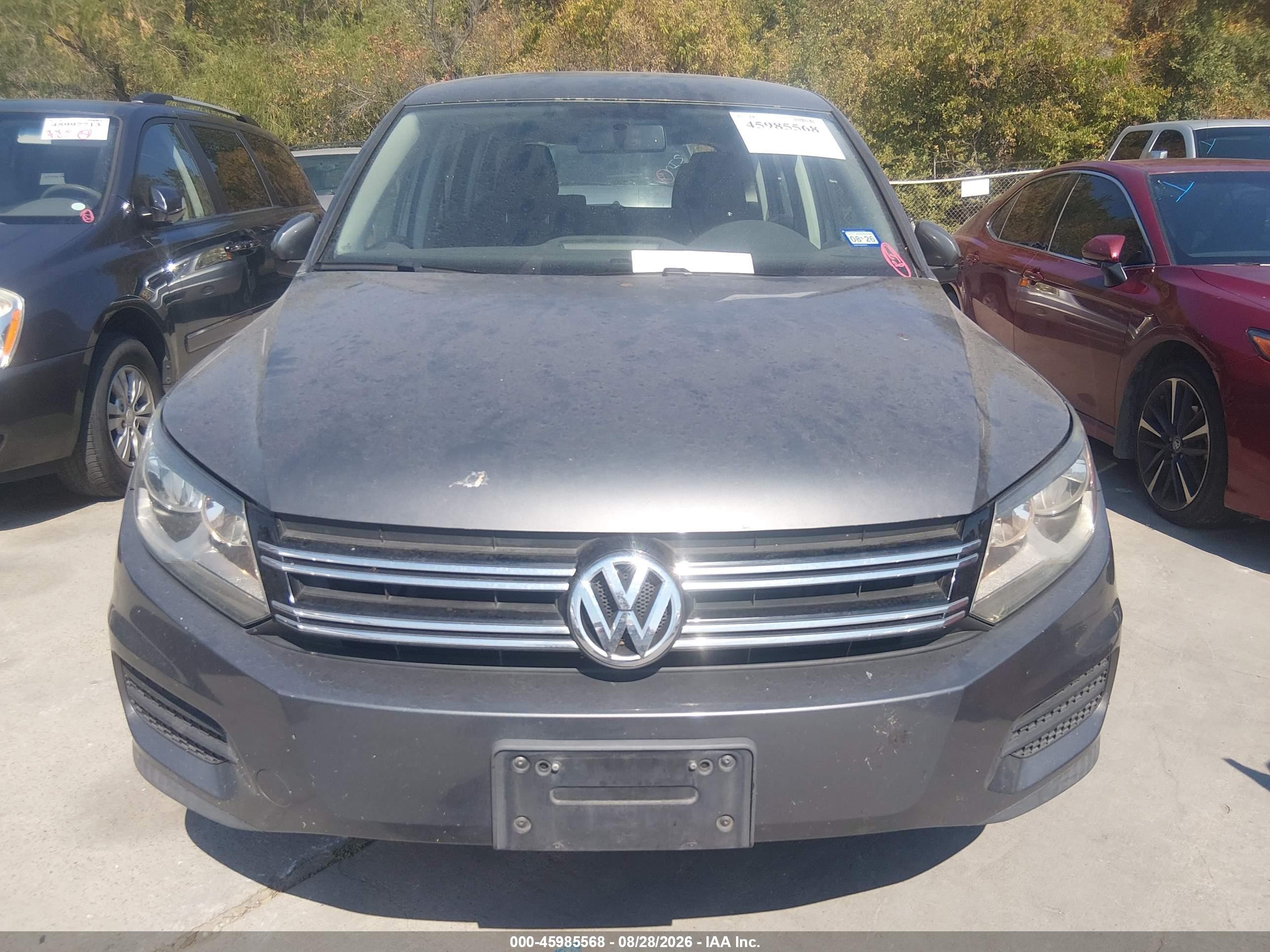 2014 Volkswagen Tiguan S Gray vin: WVGAV3AX9EW588046