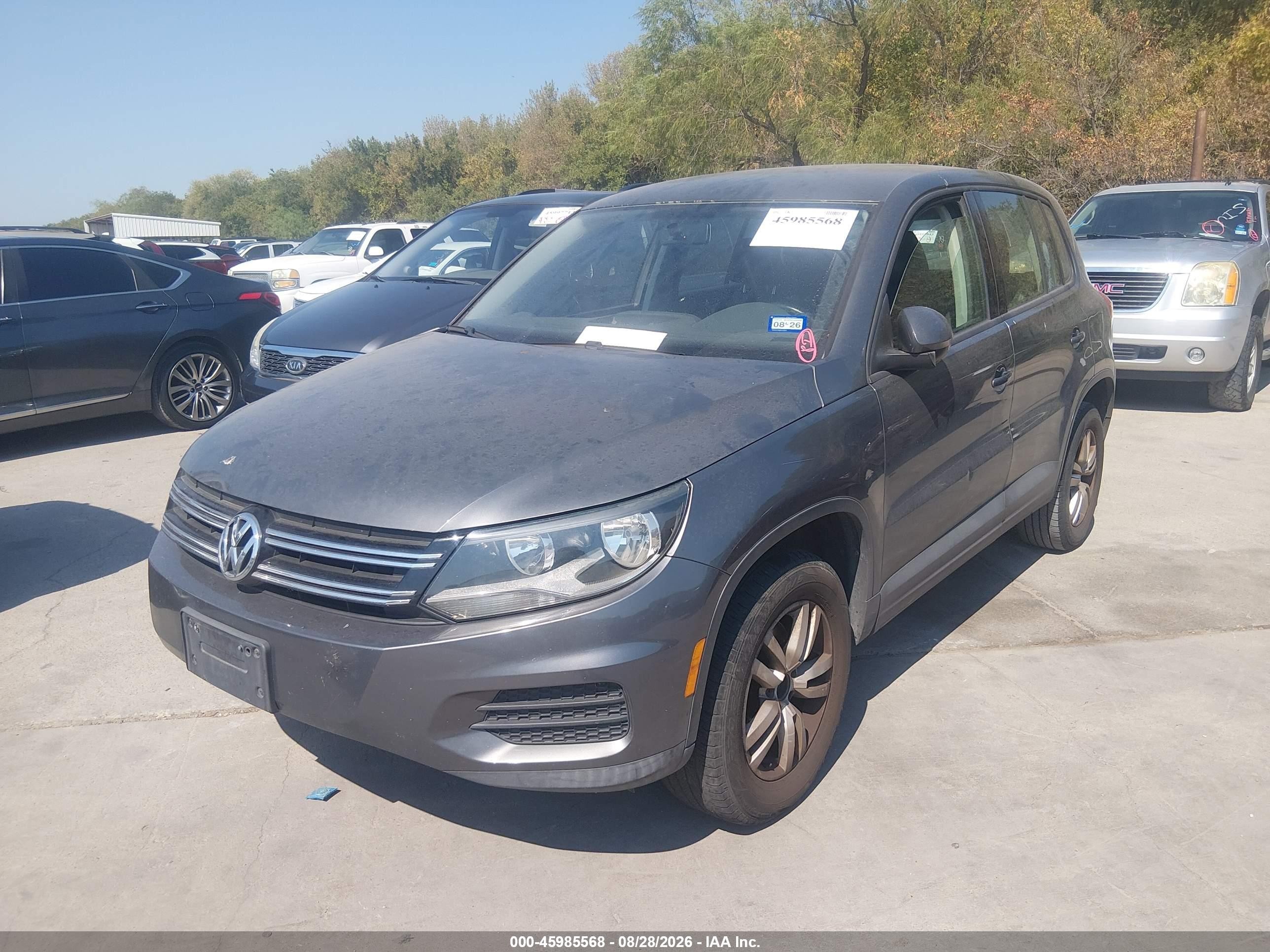 2014 Volkswagen Tiguan S Gray vin: WVGAV3AX9EW588046