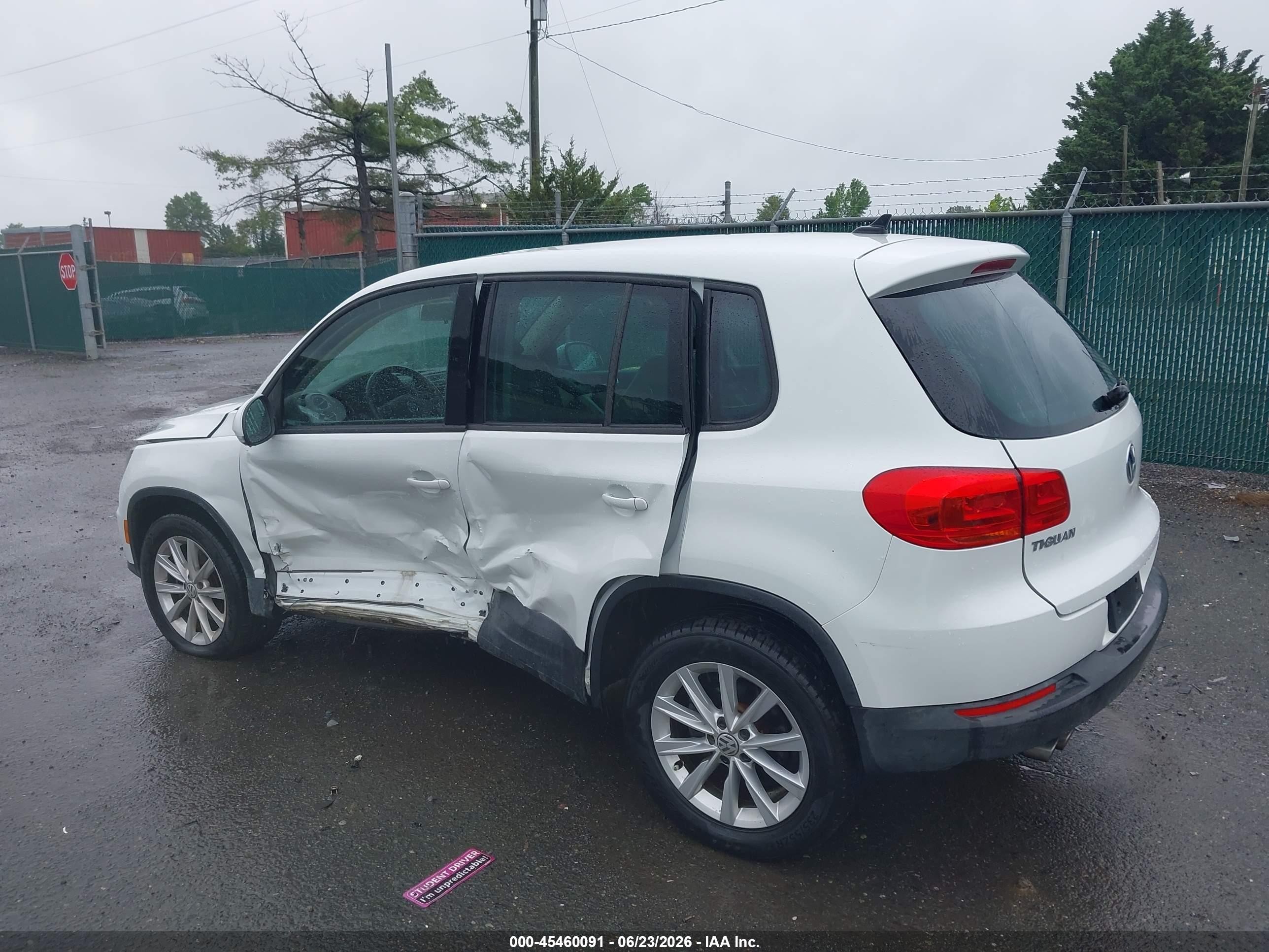 2014 Volkswagen Tiguan Se White vin: WVGAV3AX9EW621286