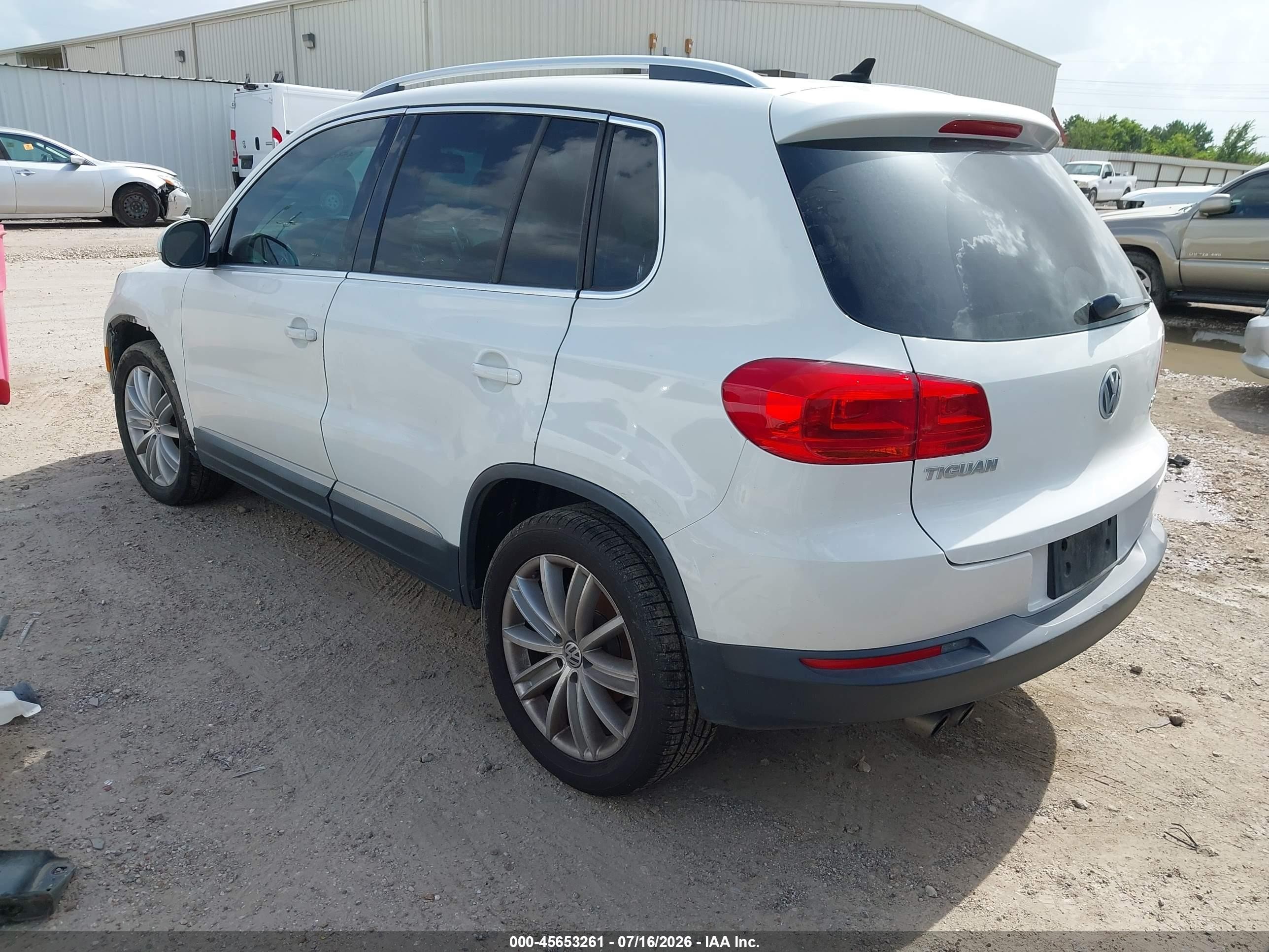 2014 Volkswagen Tiguan Sel White vin: WVGAV3AXXEW542600