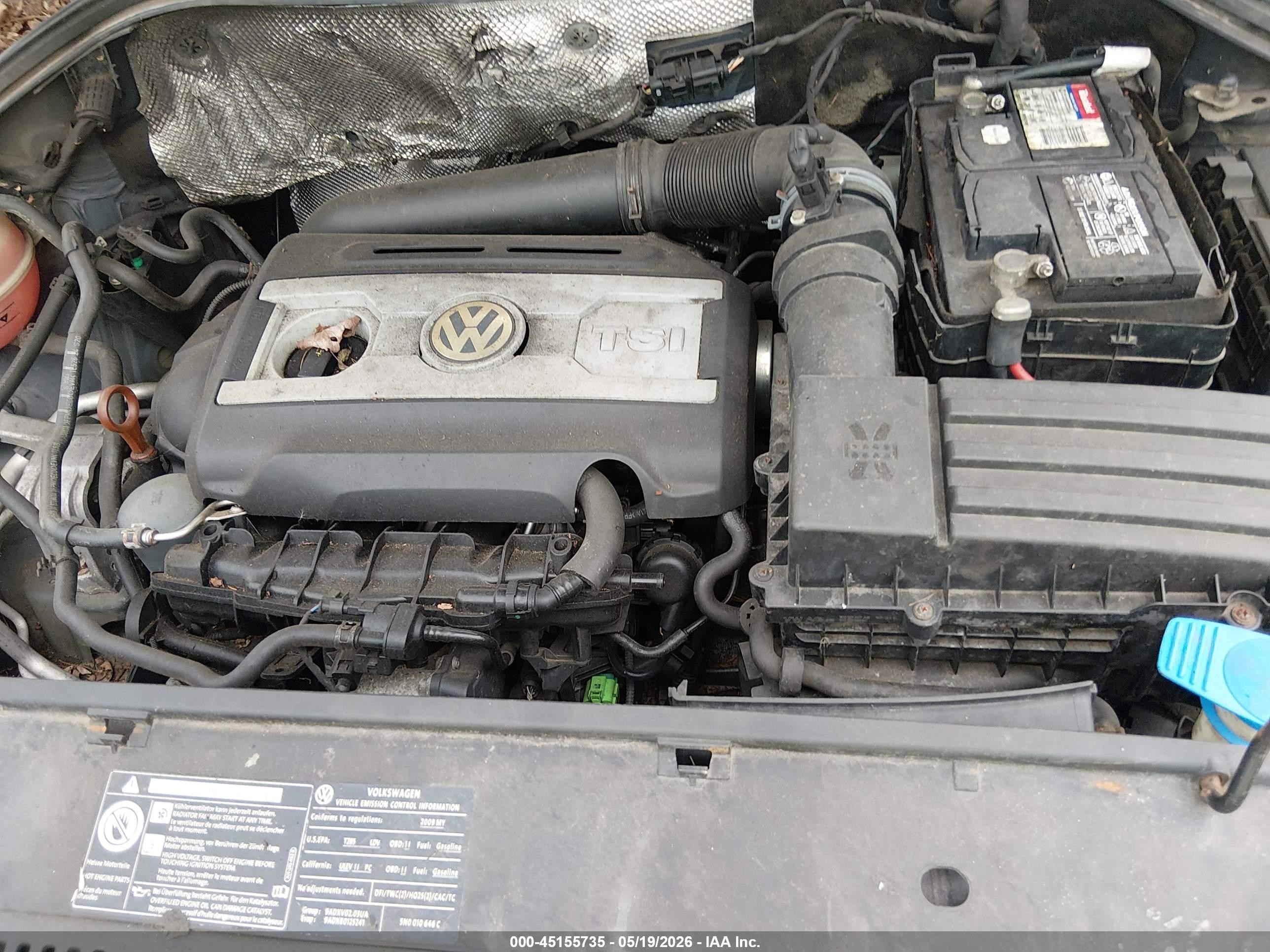 2009 Volkswagen Tiguan S/se/sel Blue vin: WVGAV75N39W003662