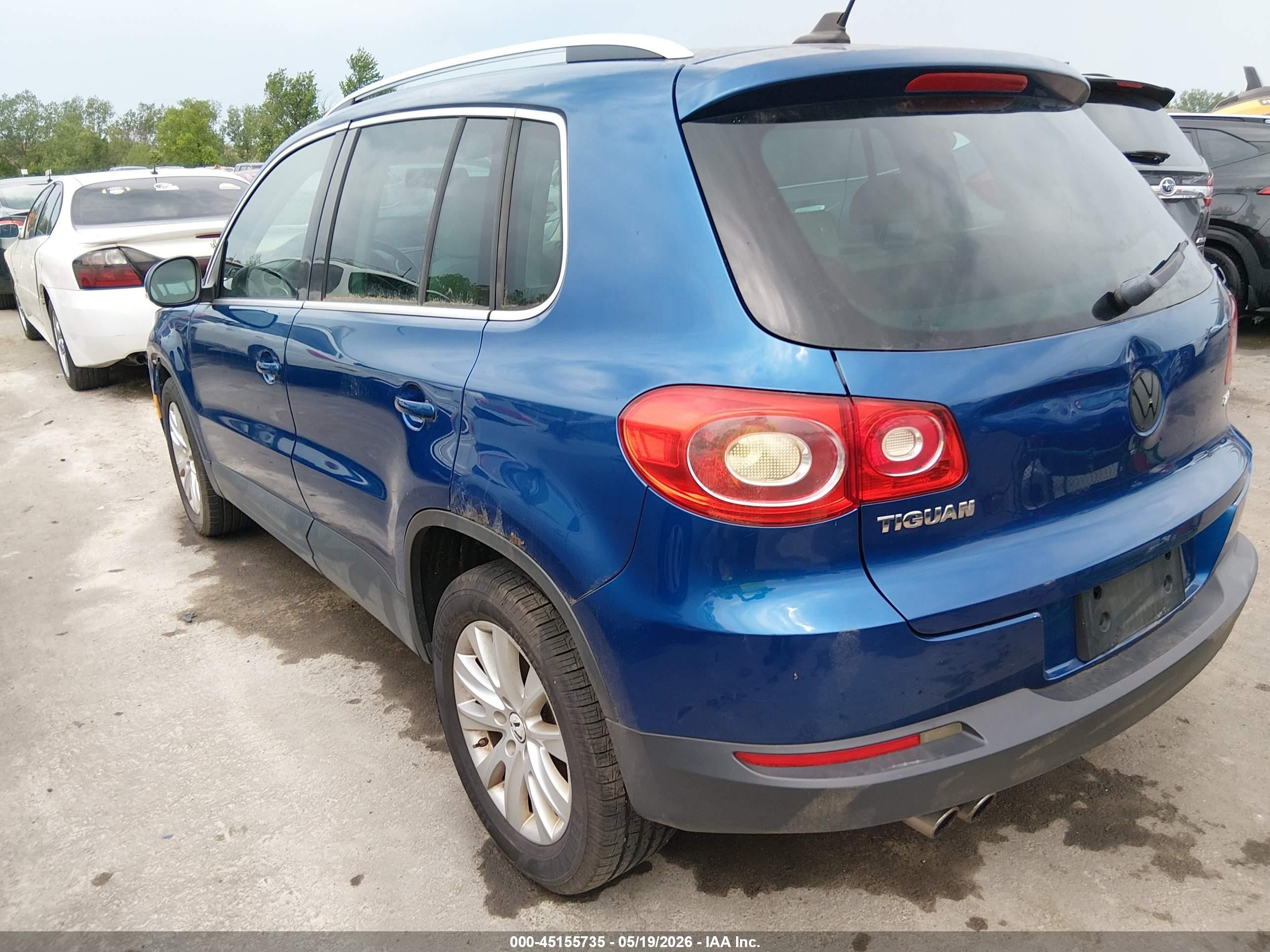 2009 Volkswagen Tiguan S/se/sel Blue vin: WVGAV75N39W003662