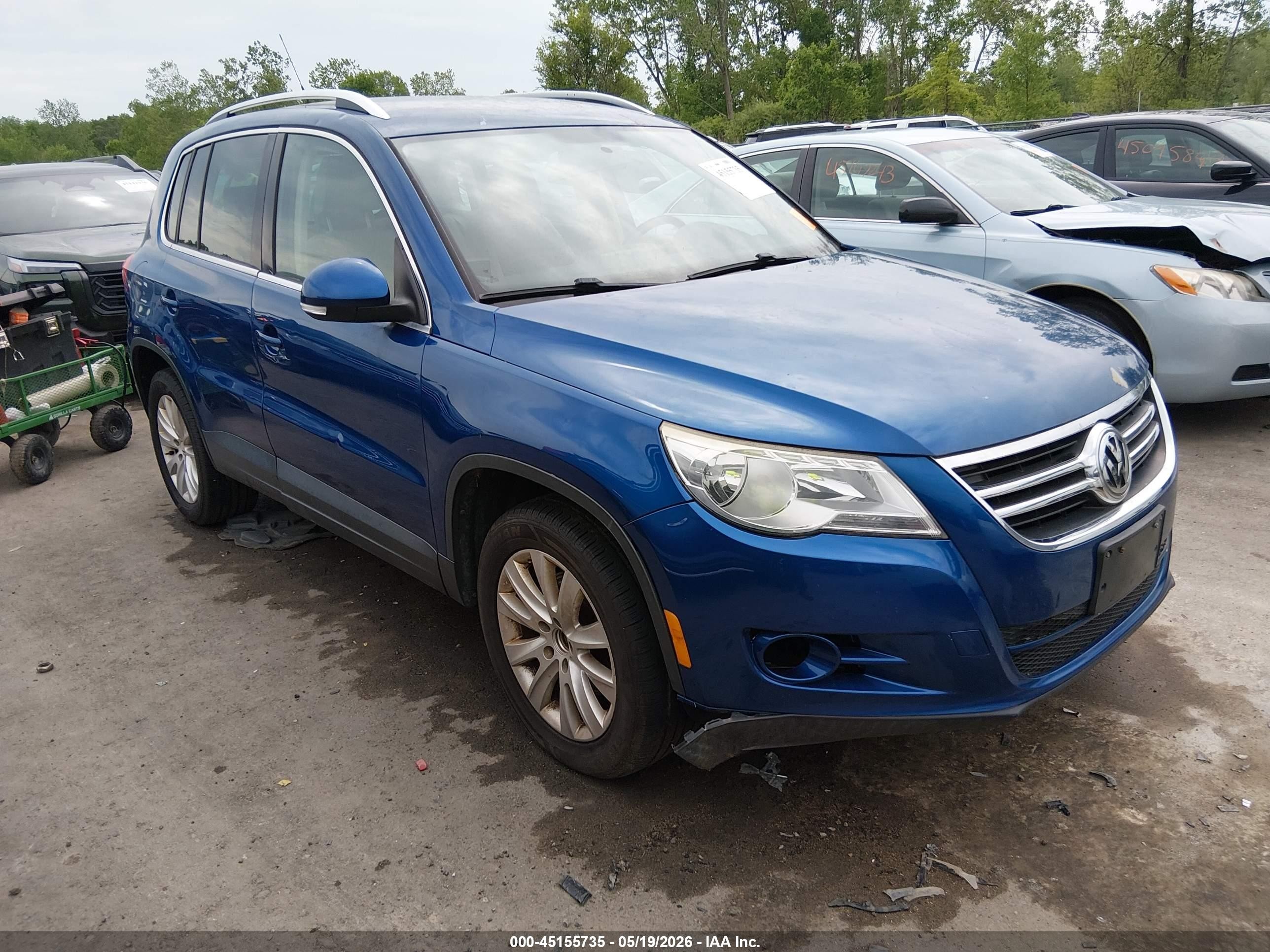 2009 Volkswagen Tiguan S/se/sel Blue vin: WVGAV75N39W003662