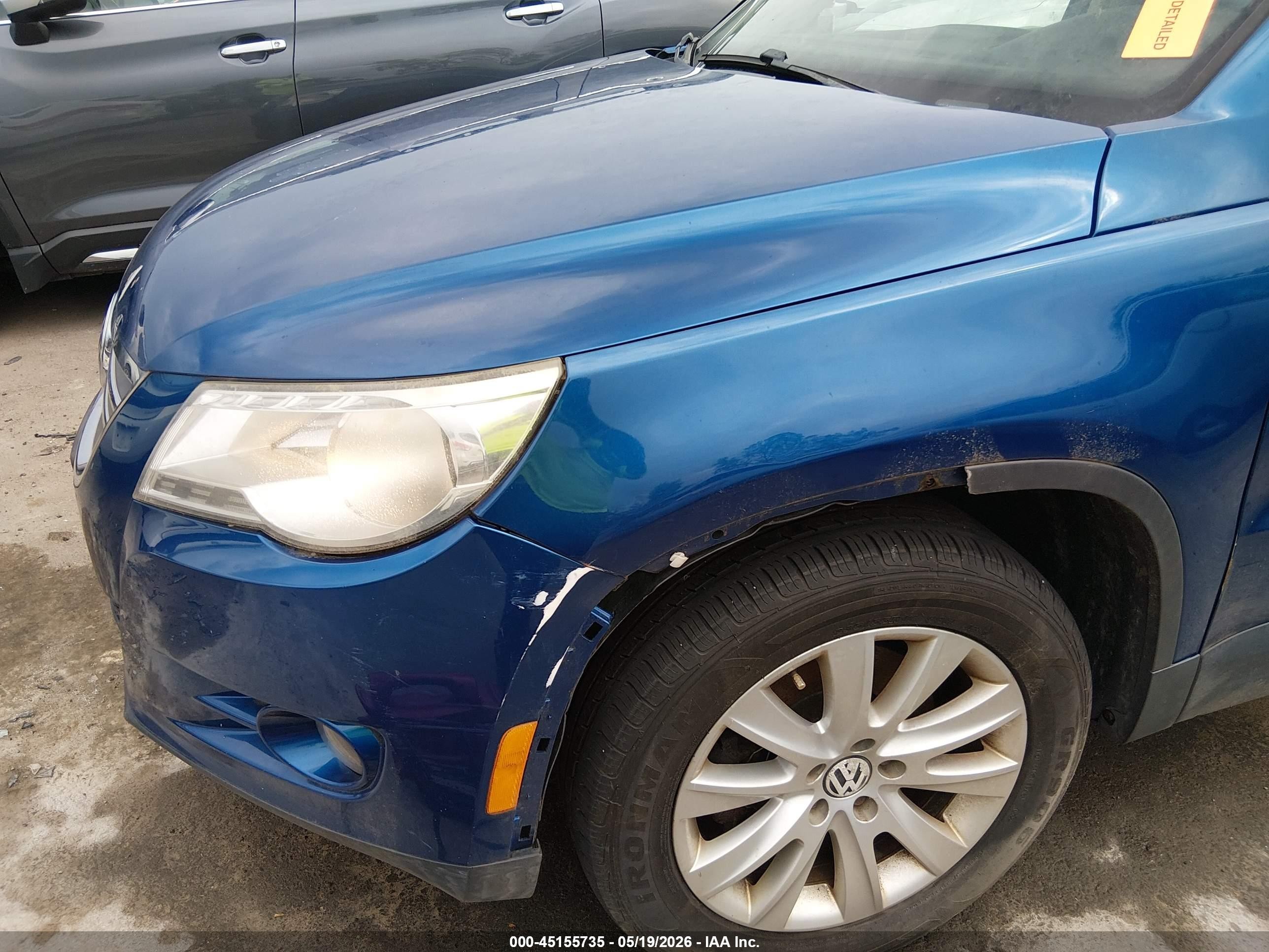 2009 Volkswagen Tiguan S/se/sel Blue vin: WVGAV75N39W003662