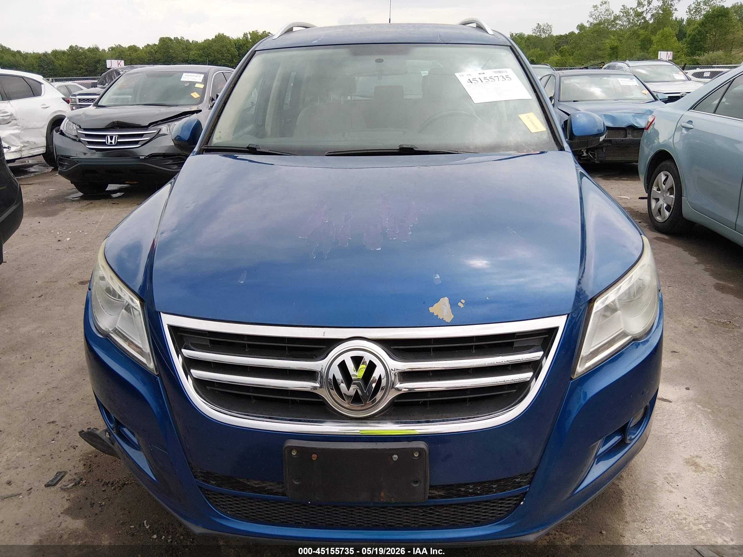 2009 Volkswagen Tiguan S/se/sel Blue vin: WVGAV75N39W003662
