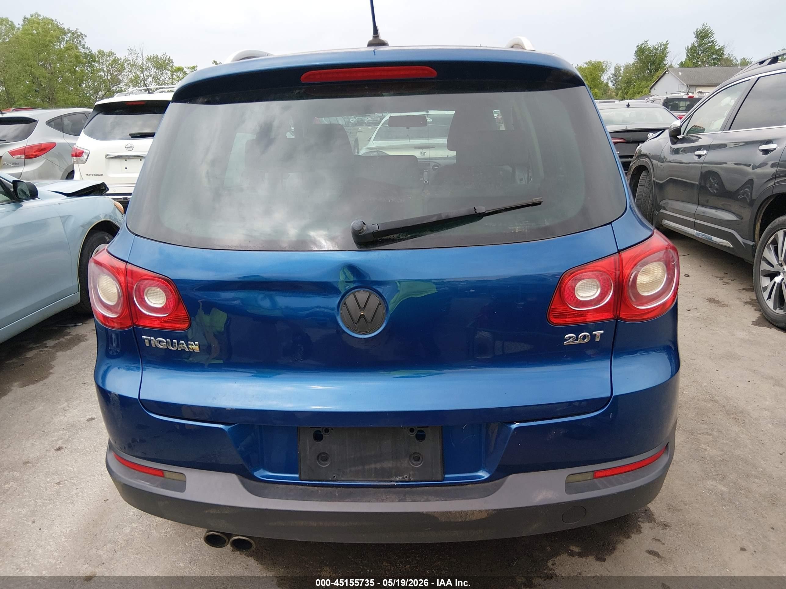 2009 Volkswagen Tiguan S/se/sel Blue vin: WVGAV75N39W003662