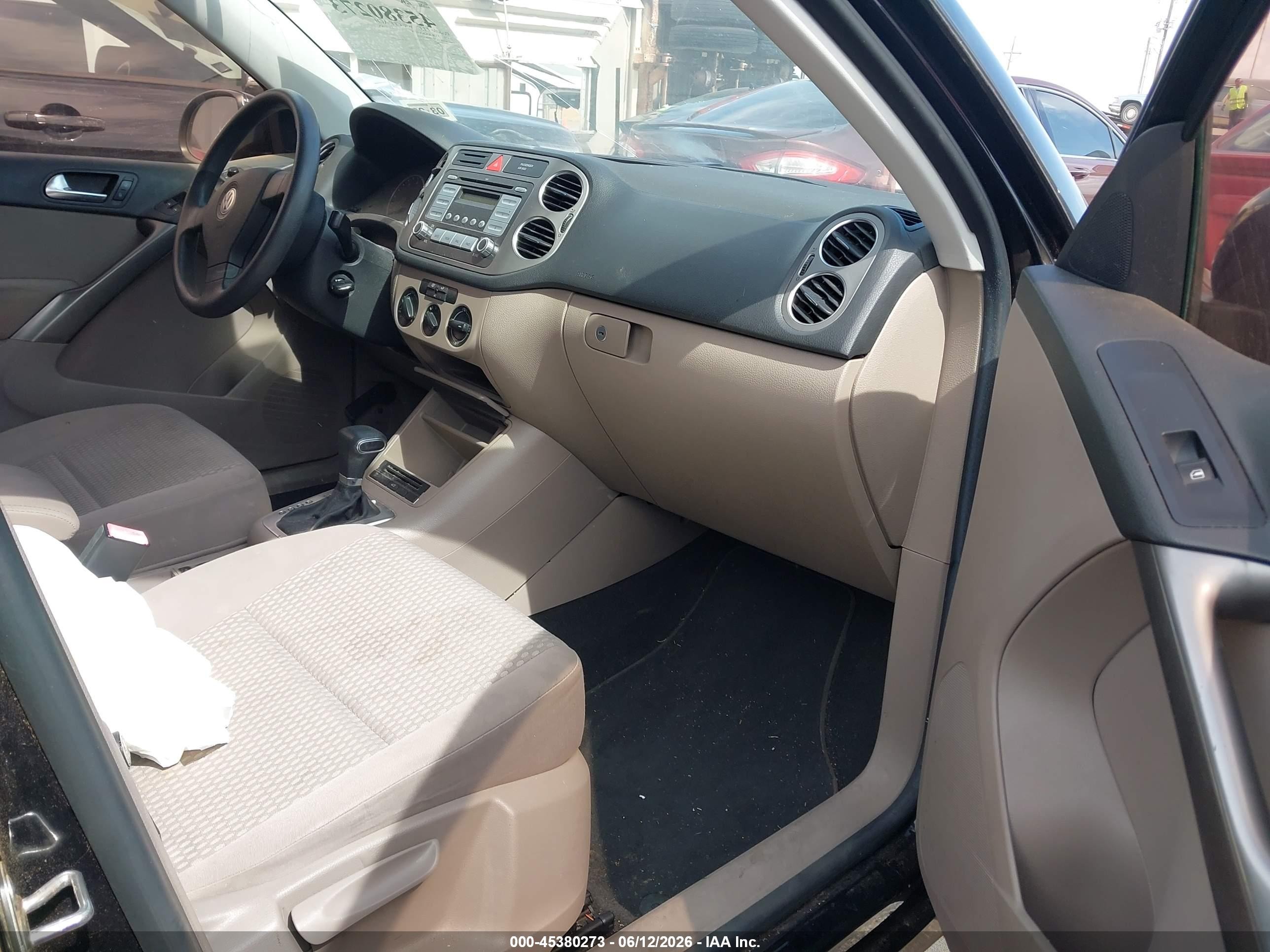 2009 Volkswagen Tiguan S Black vin: WVGAV75N89W523436