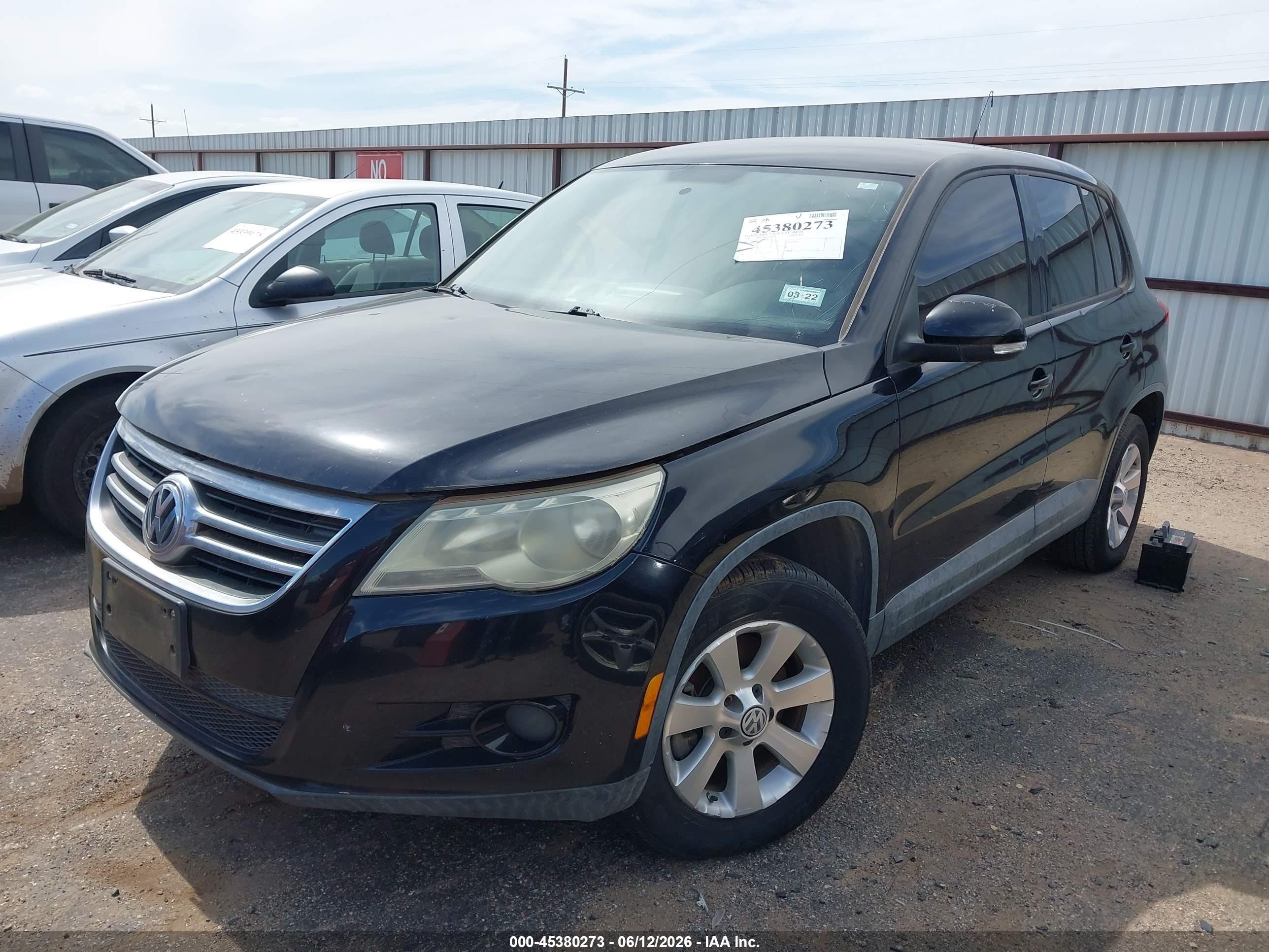 2009 Volkswagen Tiguan S Black vin: WVGAV75N89W523436