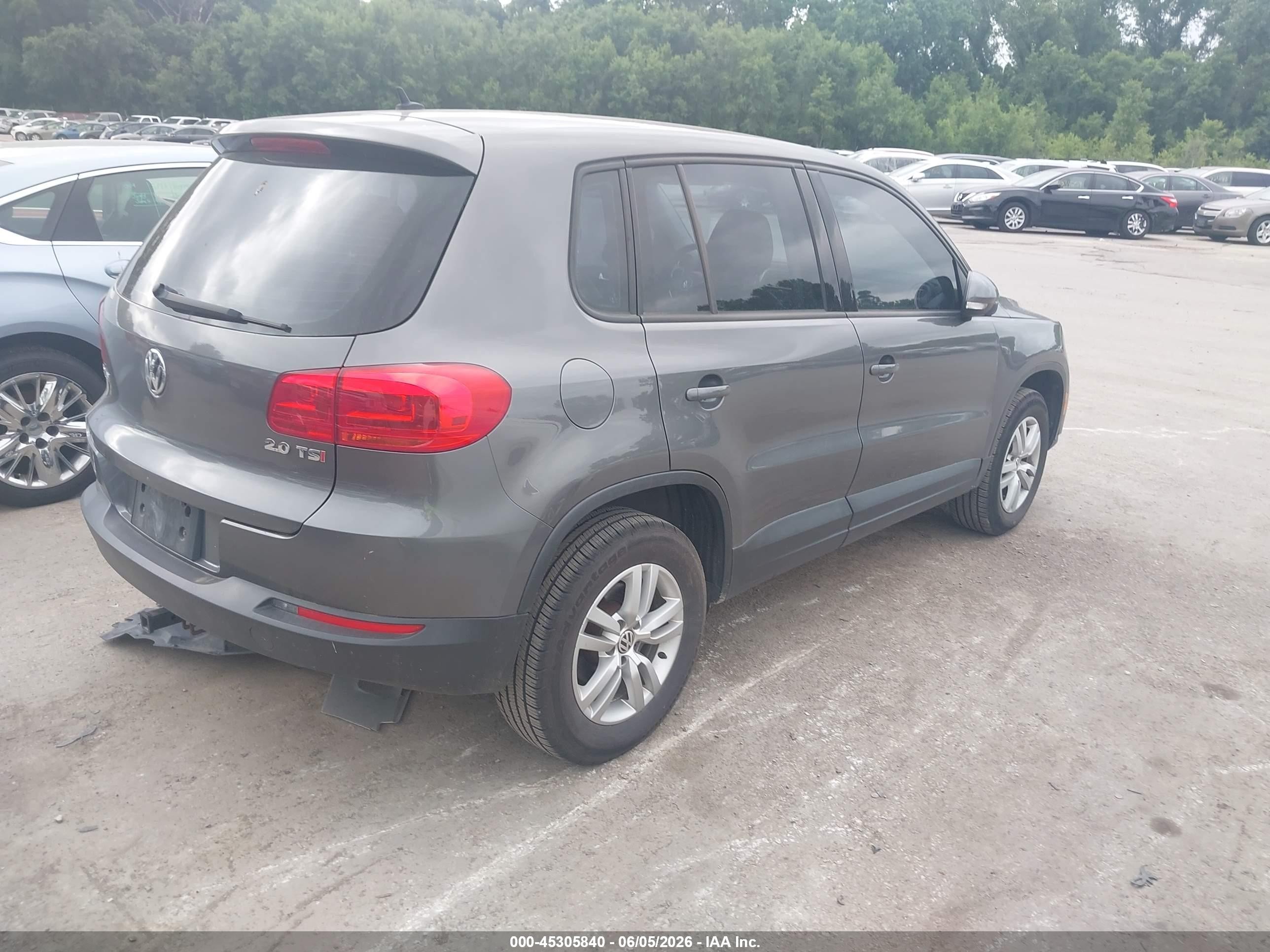 2012 Volkswagen Tiguan S Gray vin: WVGAV7AX0CW006372