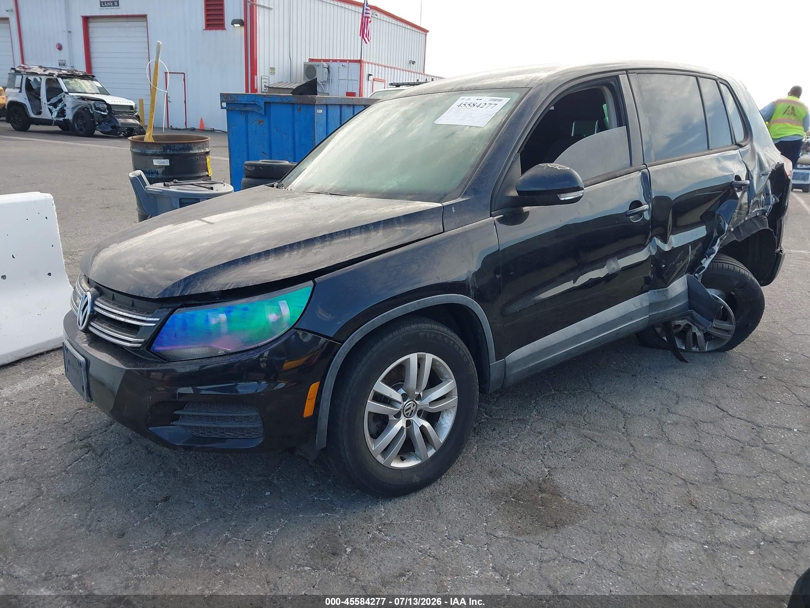 2012 Volkswagen Tiguan S Black vin: WVGAV7AX1CW567146