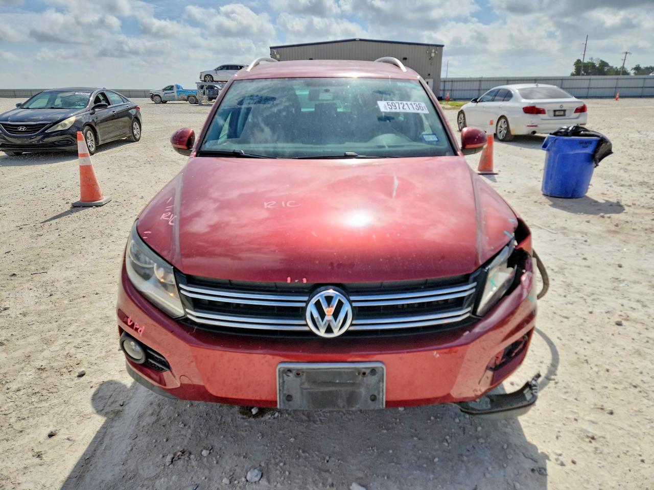 2013 Volkswagen Tiguan S Red vin: WVGAV7AX1DW026082