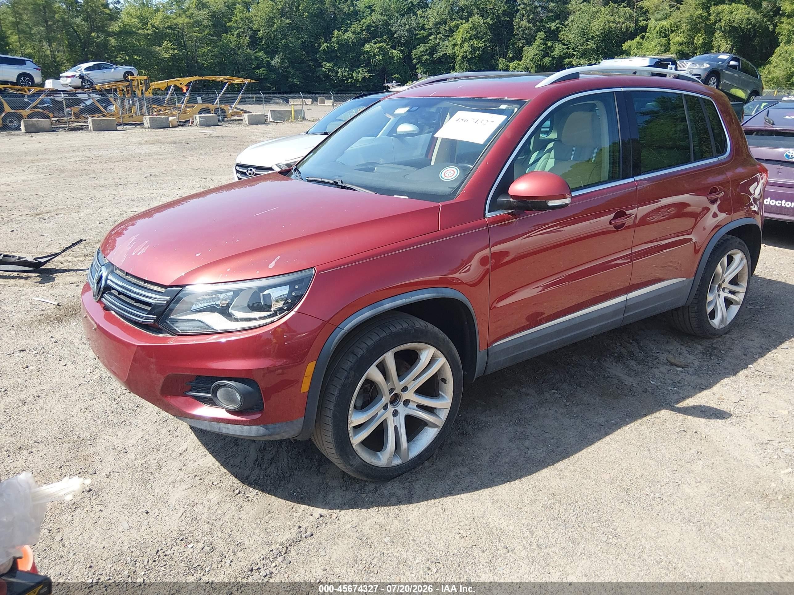 2013 Volkswagen Tiguan Sel Red vin: WVGAV7AX2DW029170