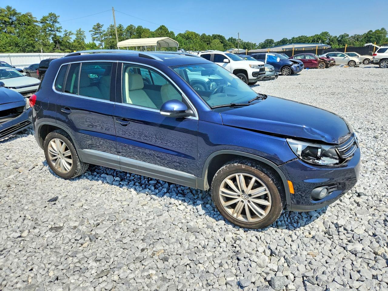 2015 Volkswagen Tiguan S Blue vin: WVGAV7AX2FW592898