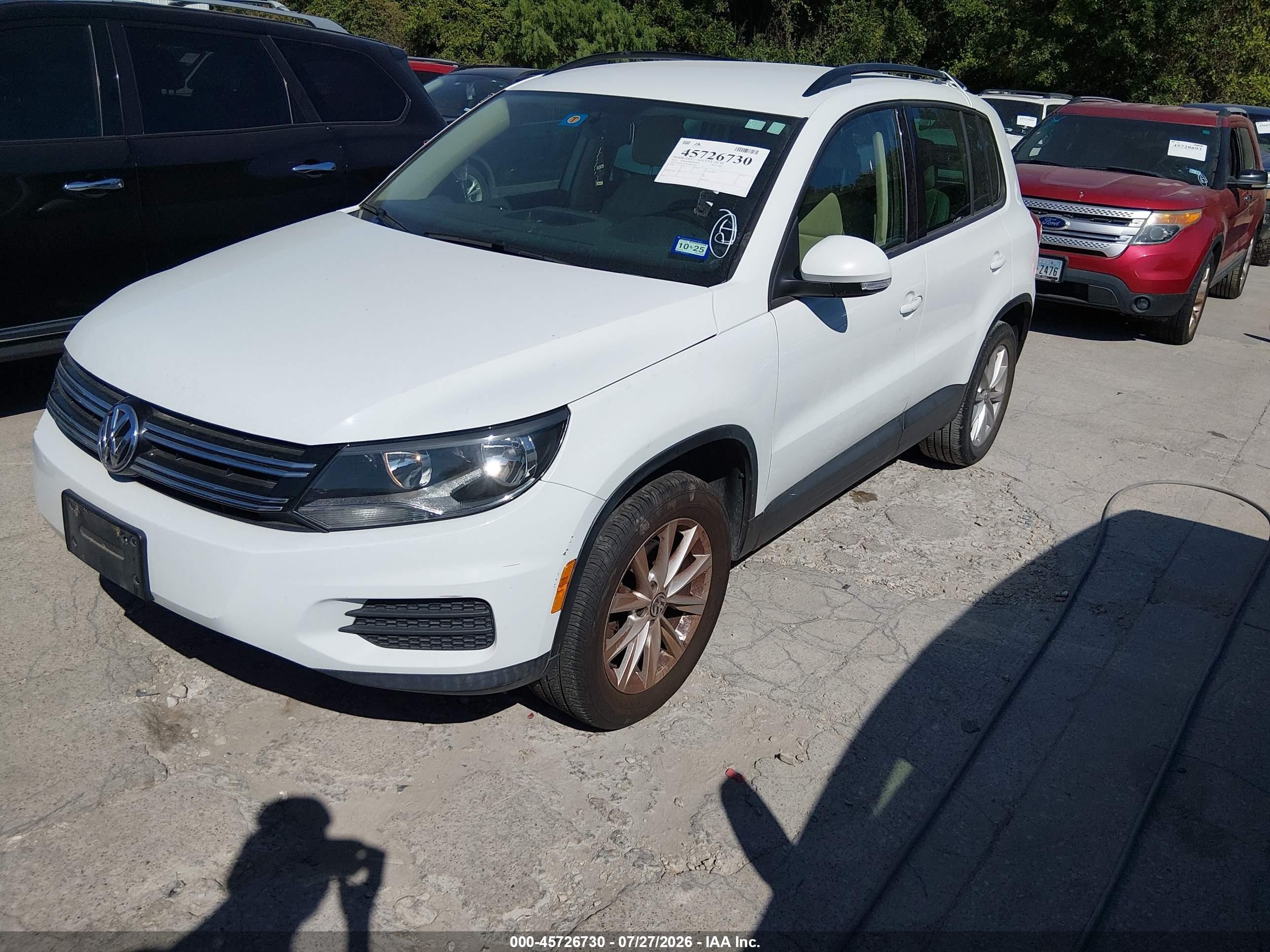 2015 Volkswagen Tiguan Se White vin: WVGAV7AX2FW607058